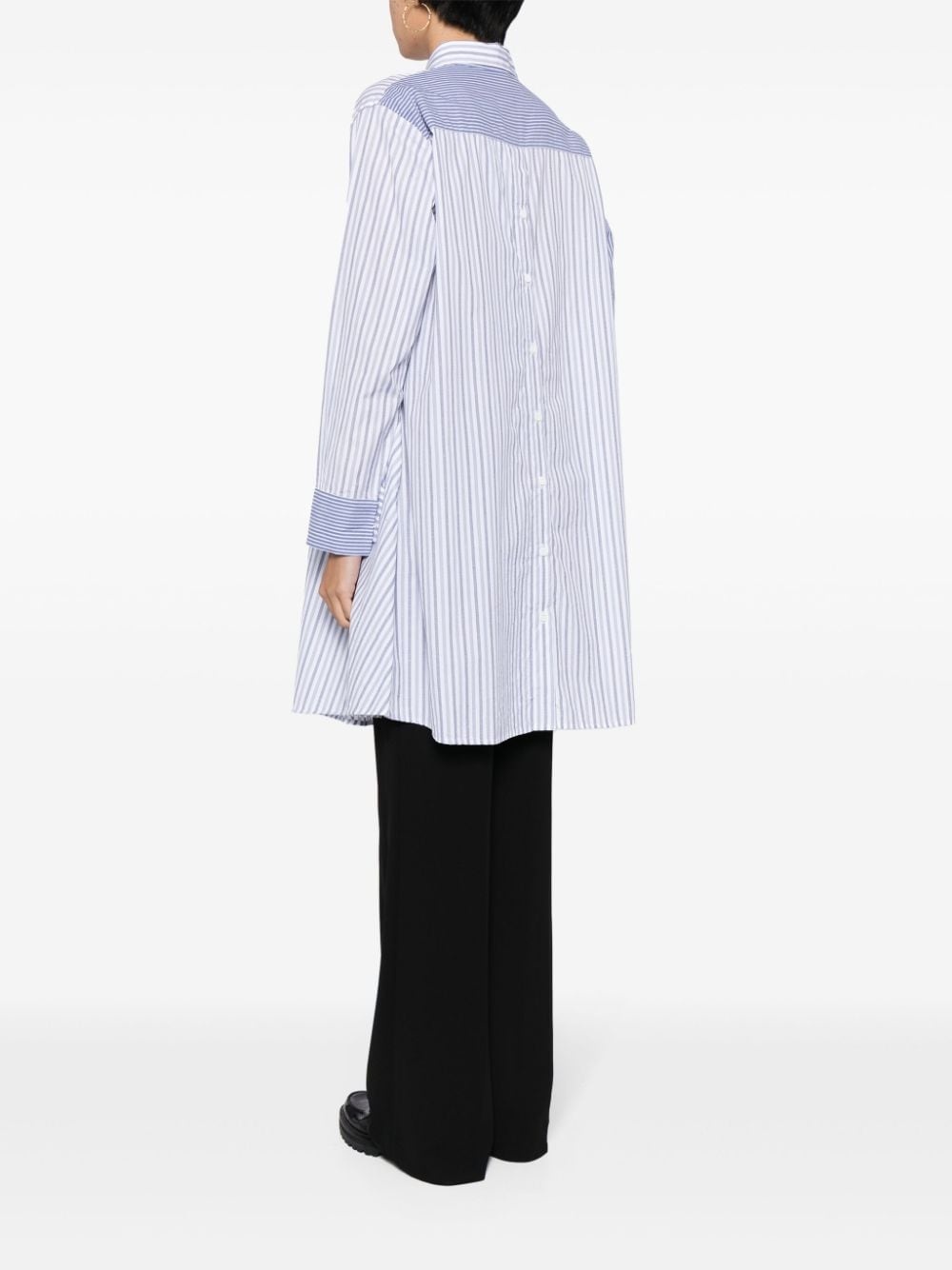 asymmetric striped cotton shirt - 4