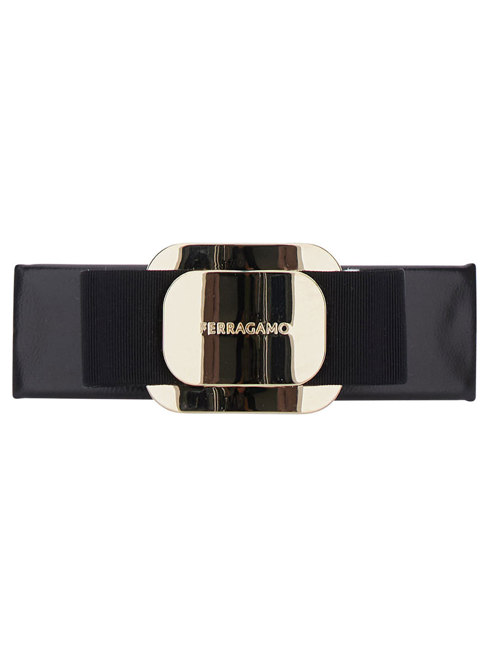 Ferragamo Women Black Hairclip With Vara Bow In Leather Blend Woman - 1