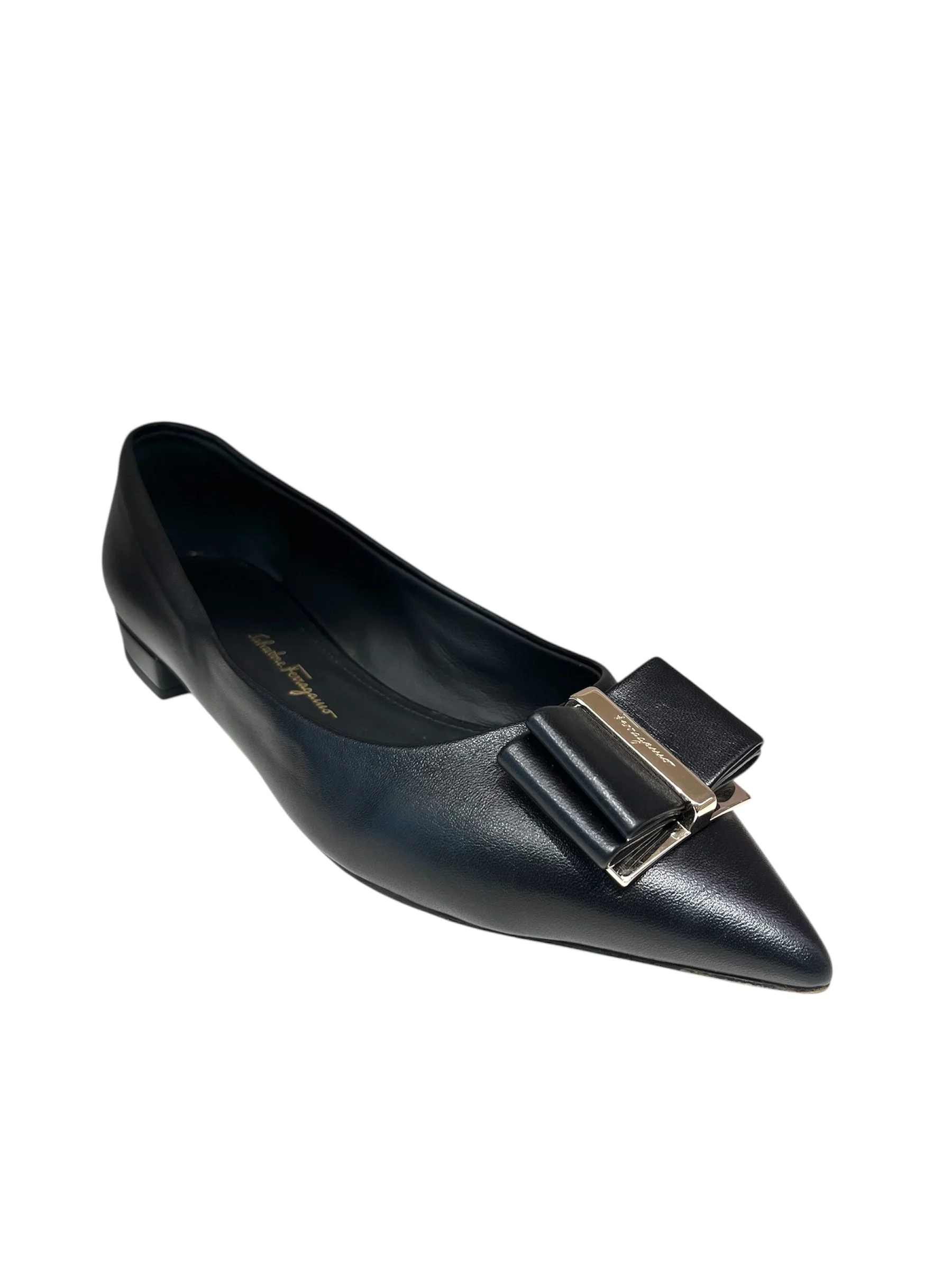Ferragamo Bow Leather Flats - 1