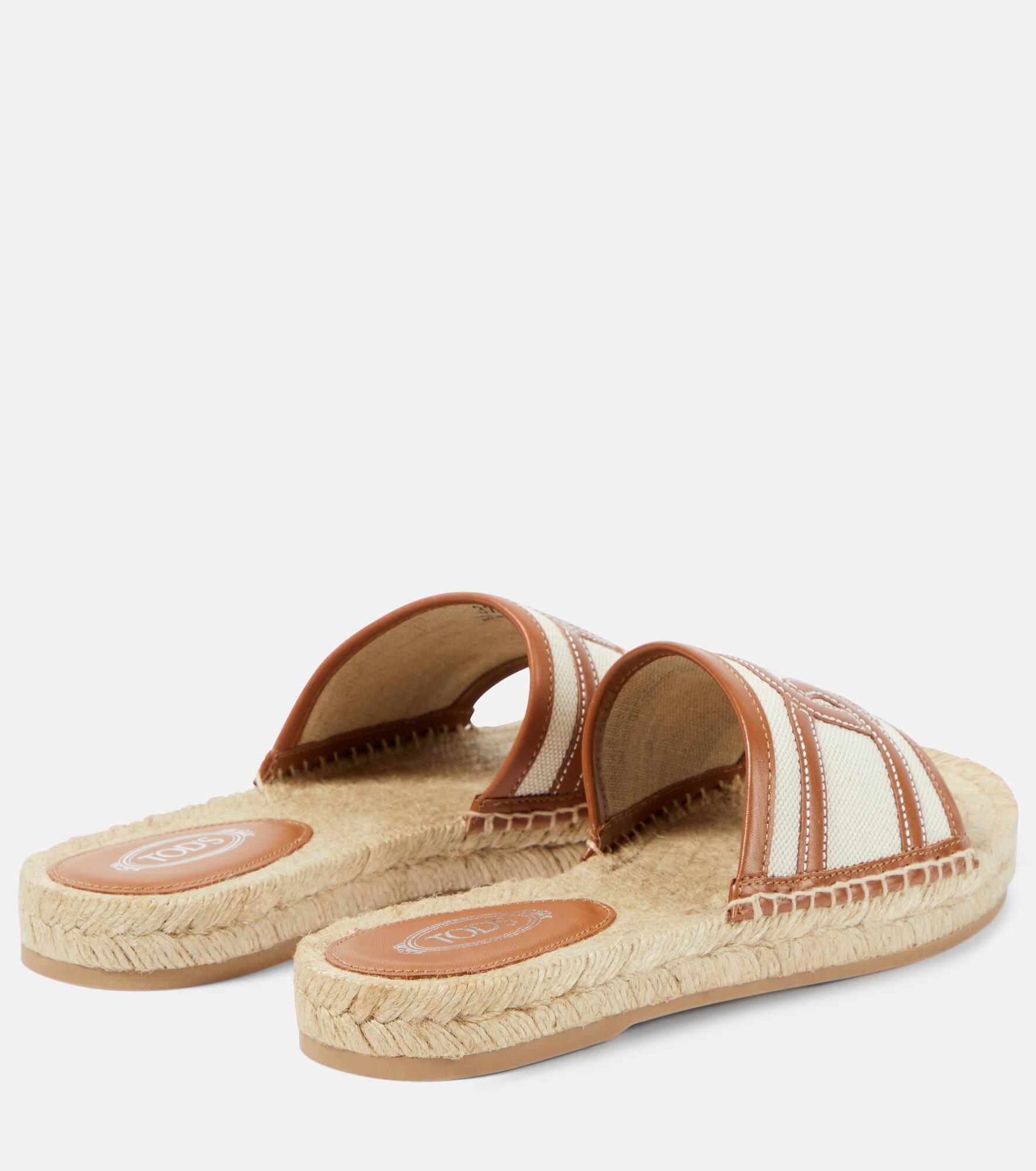 Leather-trimmed sandals - 3