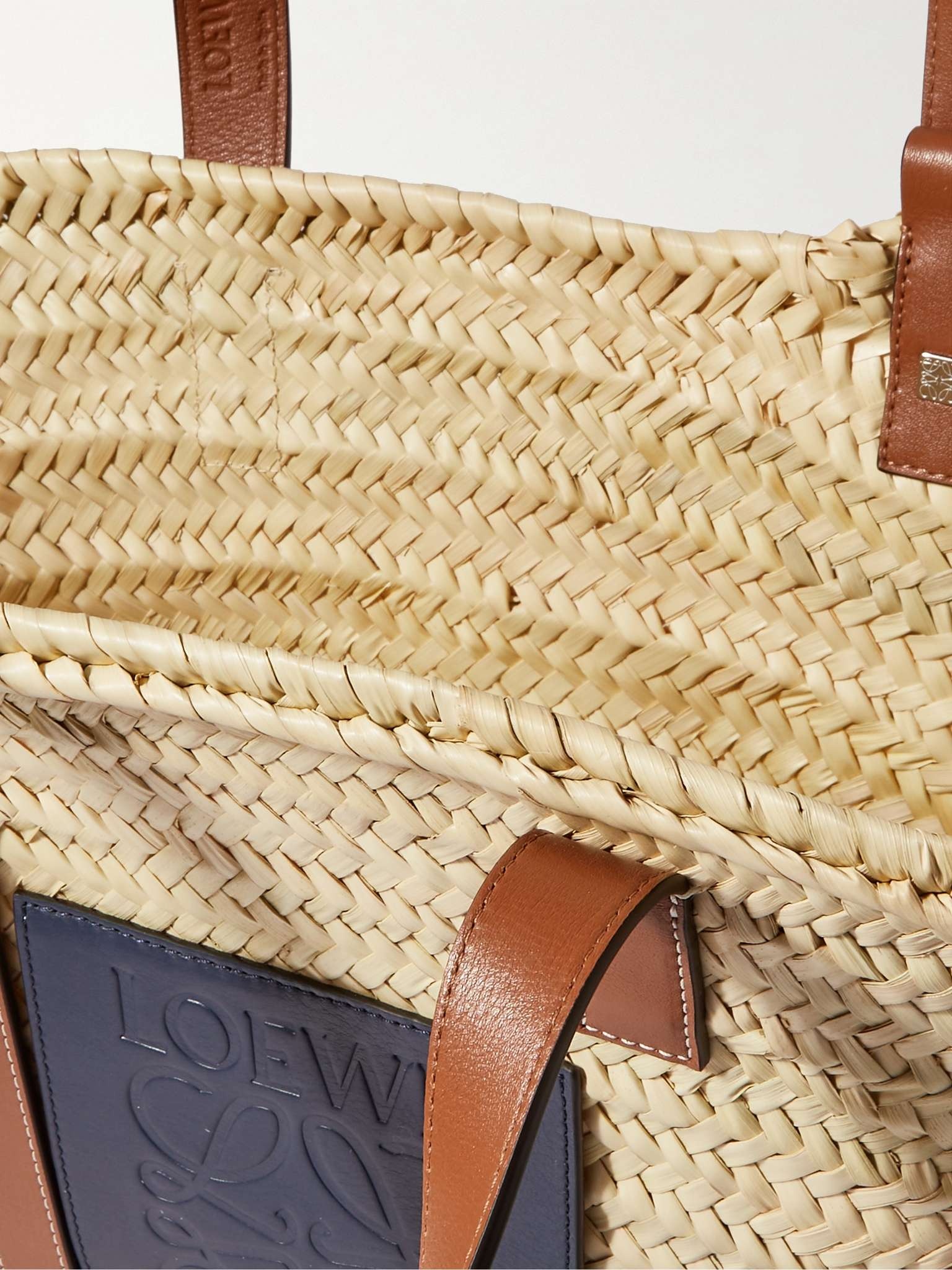 + Paula's Ibiza Leather-Trimmed Woven Raffia Tote Bag - 3