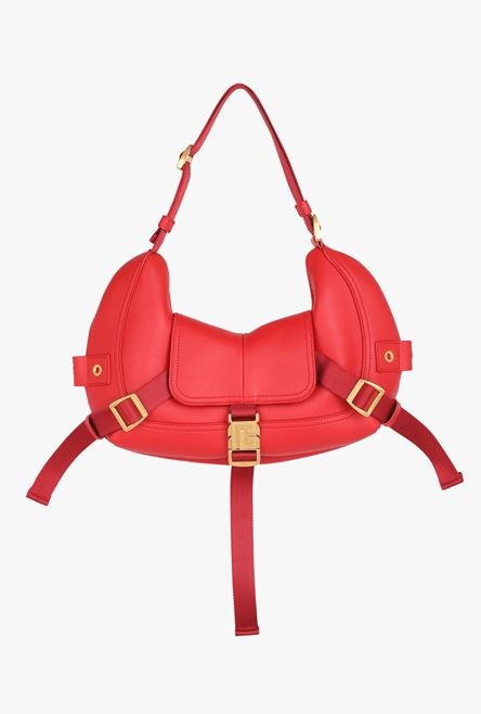 Red leather and suede Major bag - 4