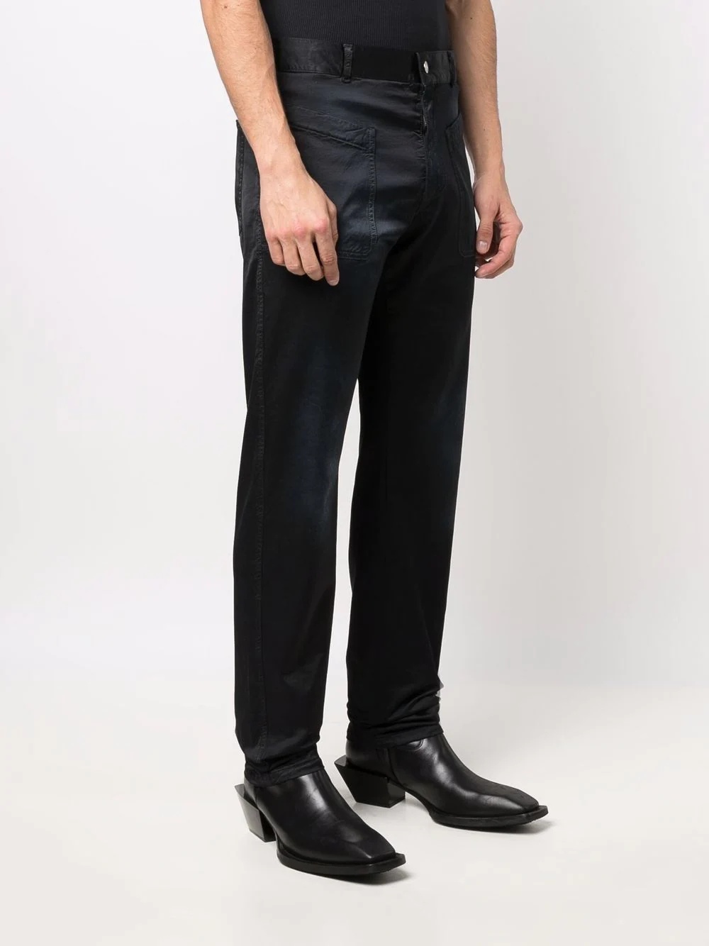 embroidered-logo slim-cut trousers - 3