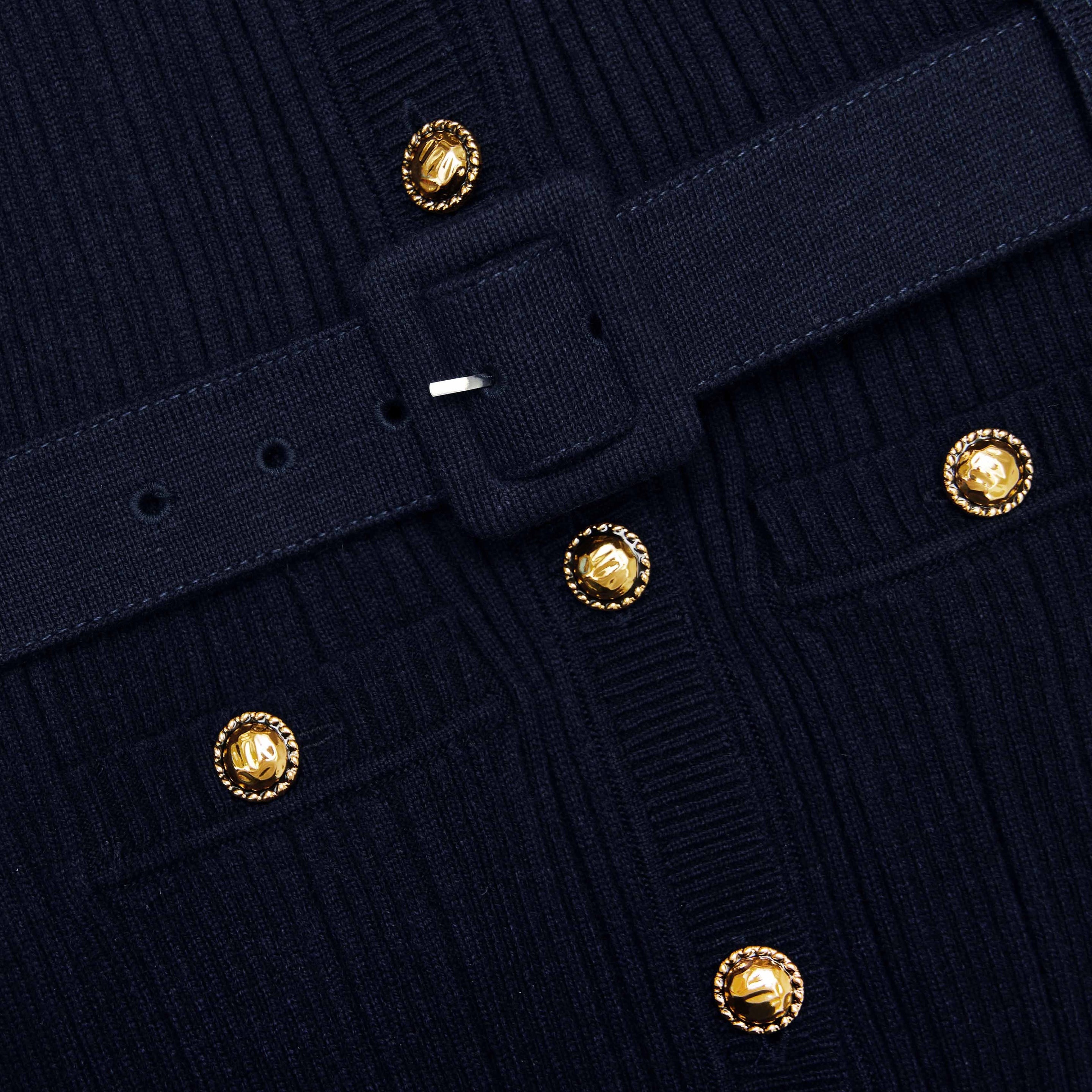 Navy Viscose Knit Mini Dress - 5