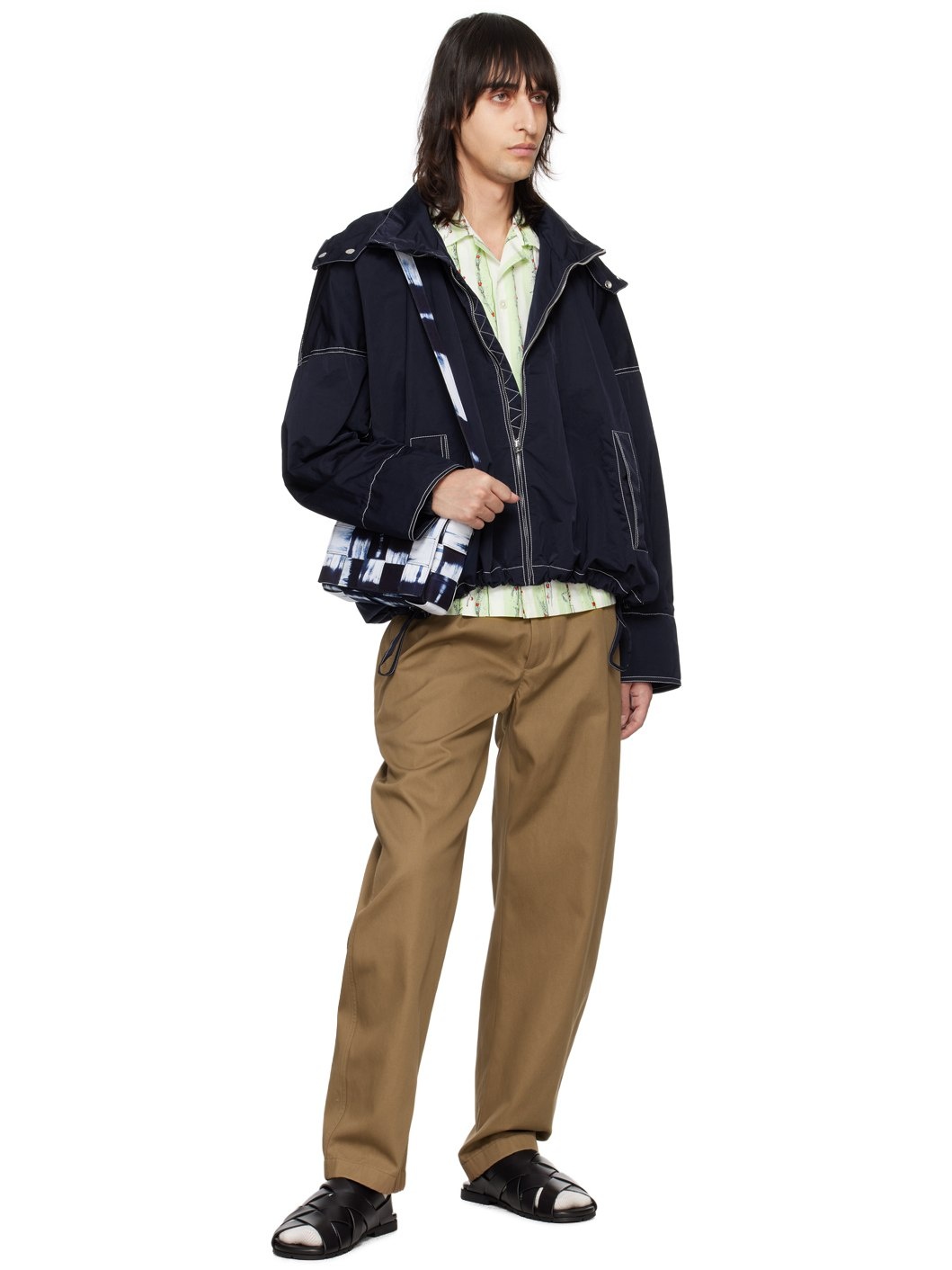 Navy & White Medium Cassette Bag - 4