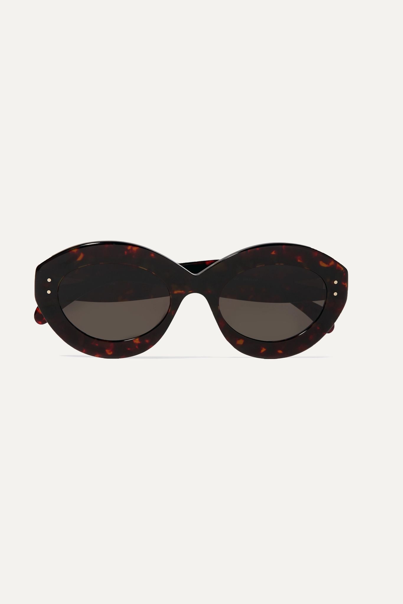 Round-frame tortoiseshell acetate sunglasses - 1