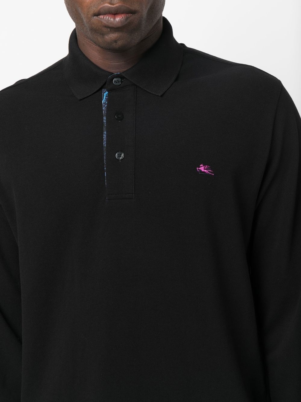 embroidered-logo long-sleeved polo shirt - 5