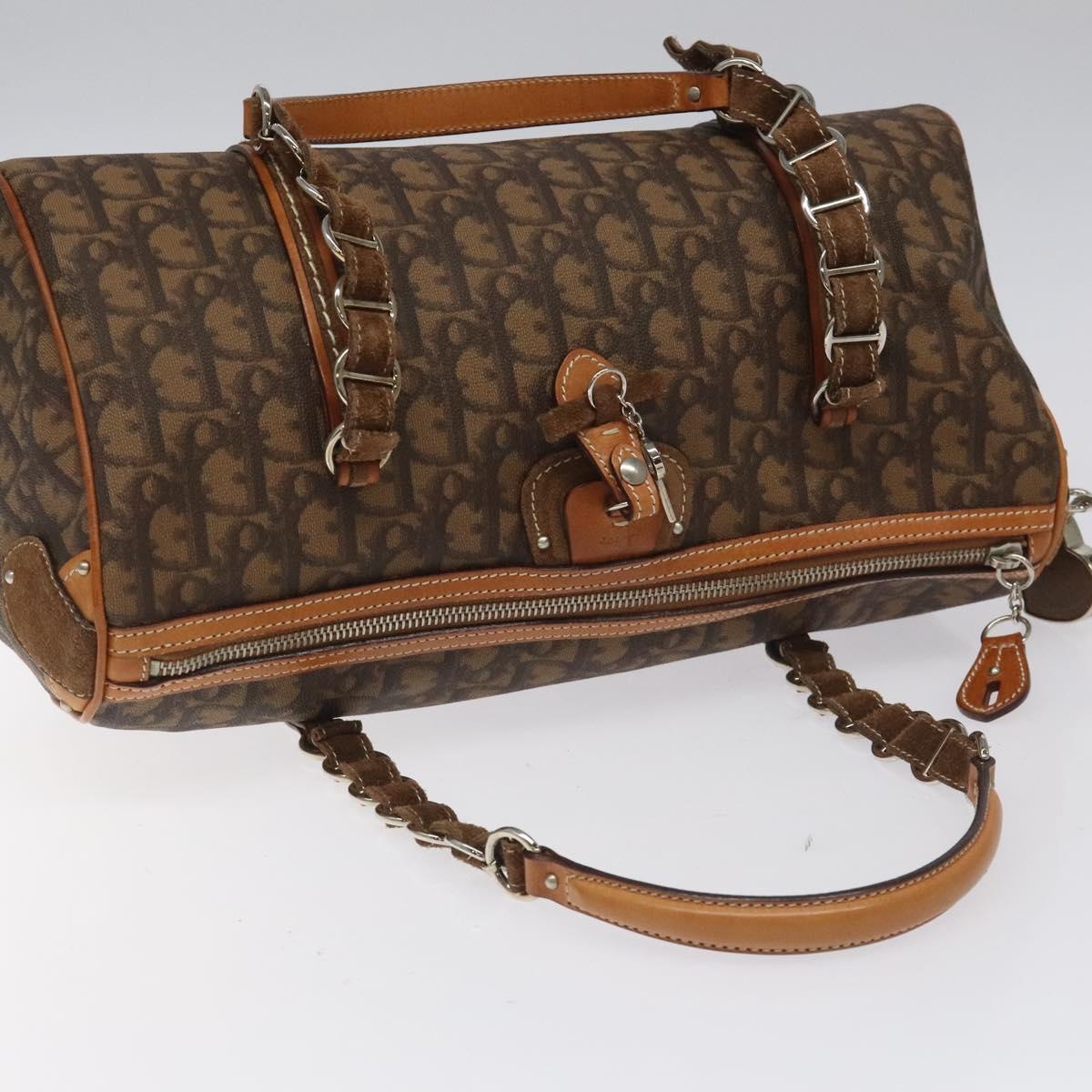 DIOR Romantic Trotter Canvas Hand Bag Brown - 6