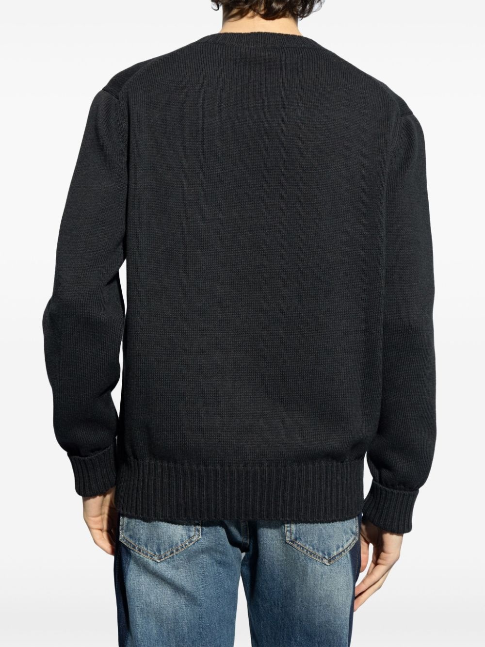 logo-intarsia crew-neck jumper - 4