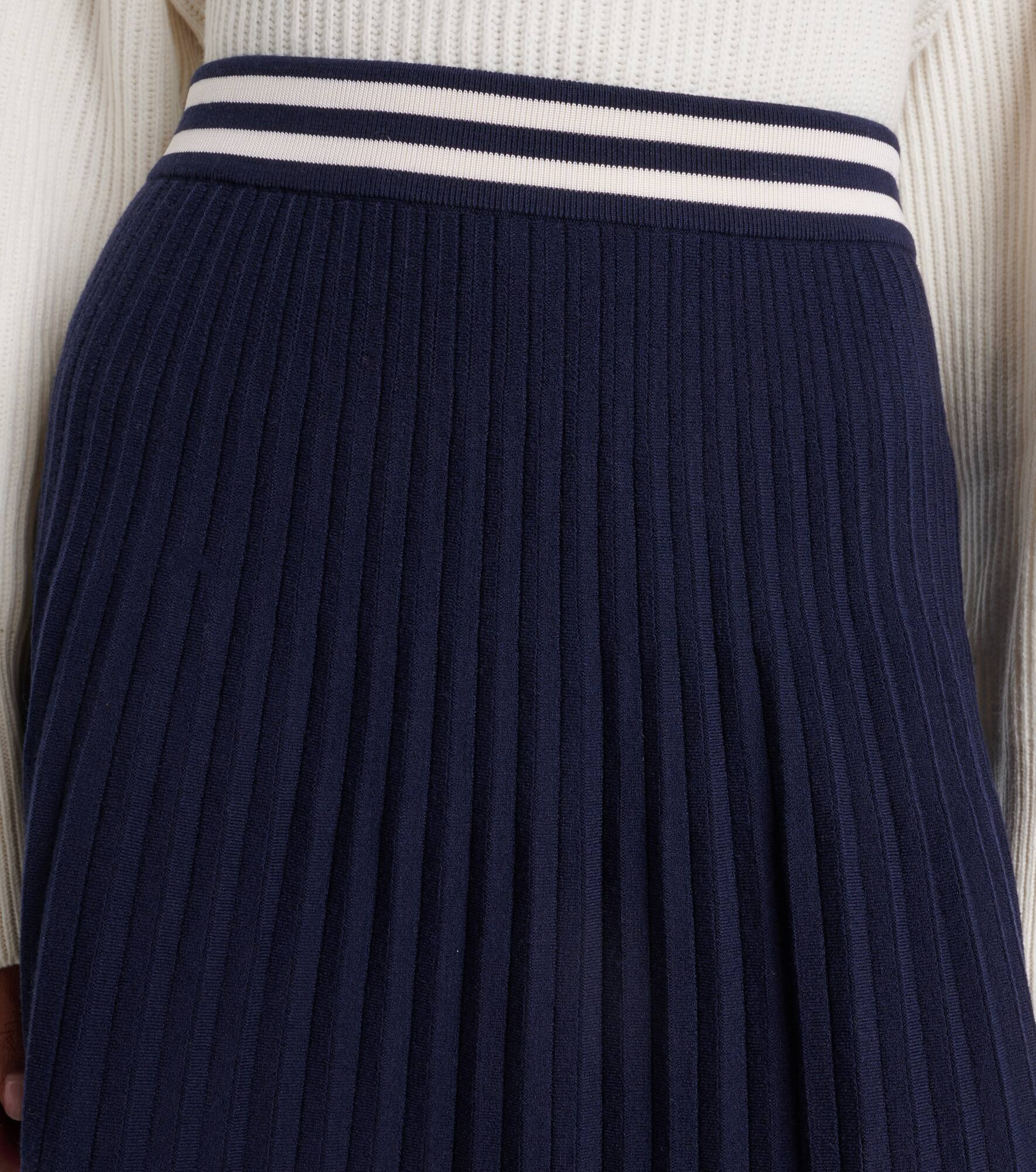 Plissé wool-blend midi skirt - 4