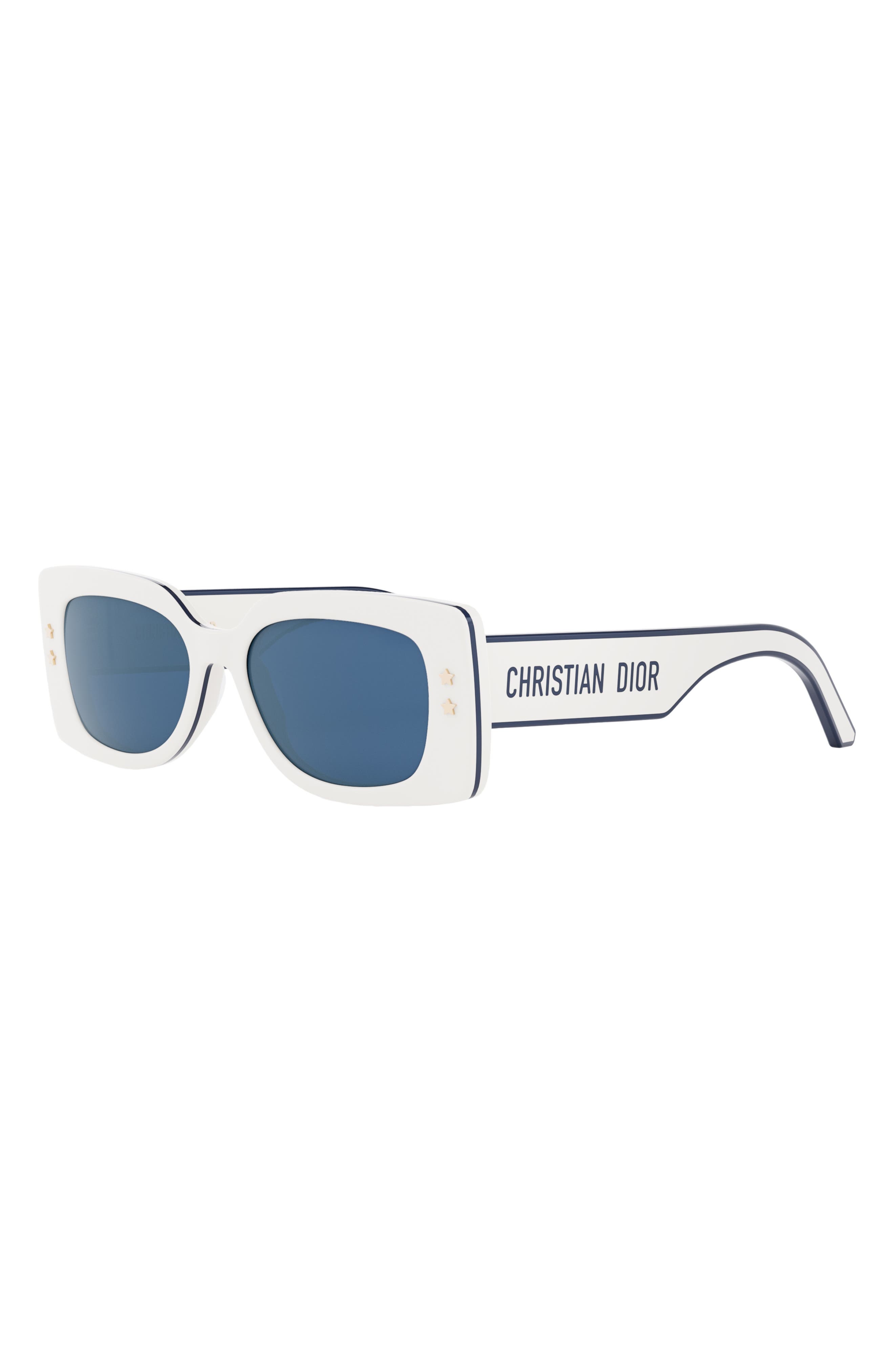 'DiorPacific S1U 53mm Rectangular Sunglasses in Ivory /Blue at Nordstrom - 2