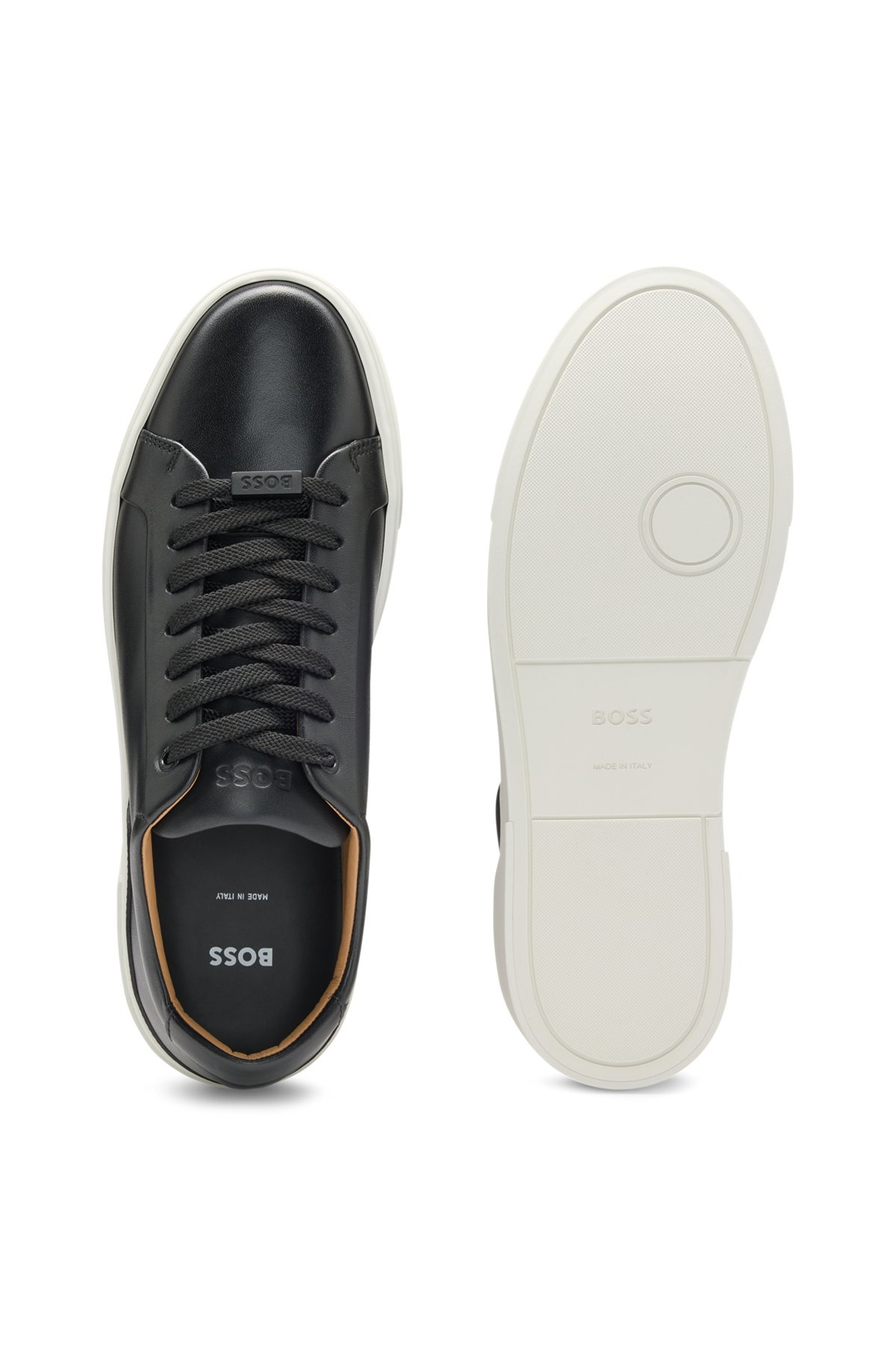GARY LEATHER LOW-TOP TRAINERS WITH BRANDED LACE LOOP - 4