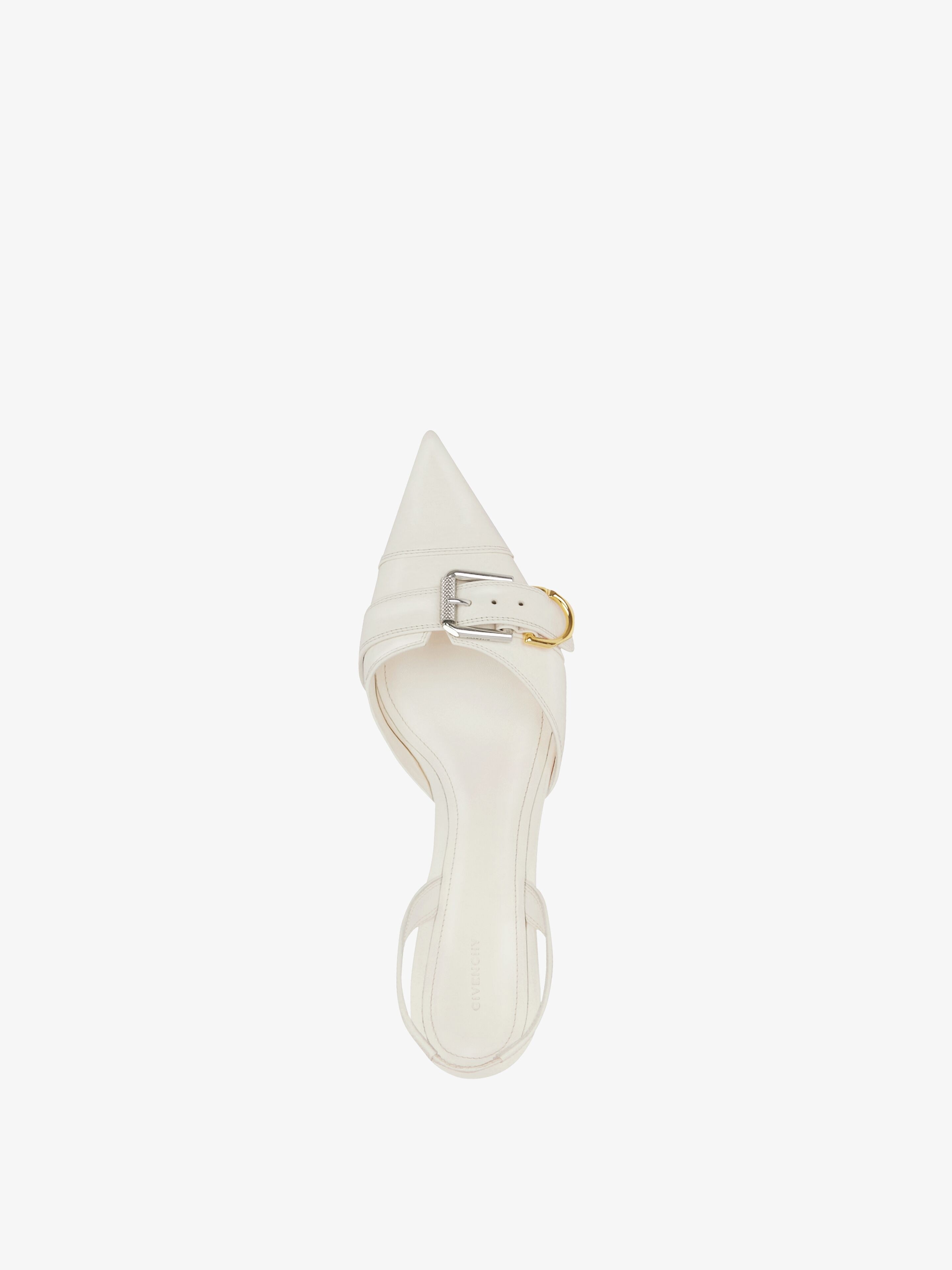 VOYOU SLINGBACKS IN GRAINED LEATHER - 4