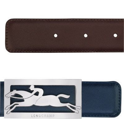 Longchamp Delta Box Men's belt Navy/Burgundy - Leather outlook