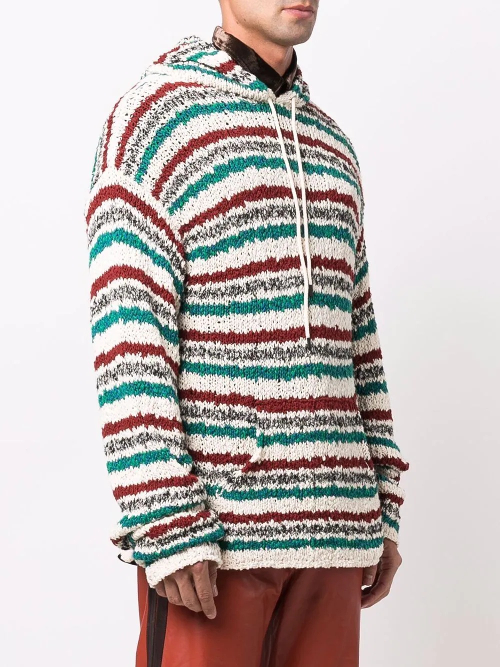 striped-knit hoodie - 3