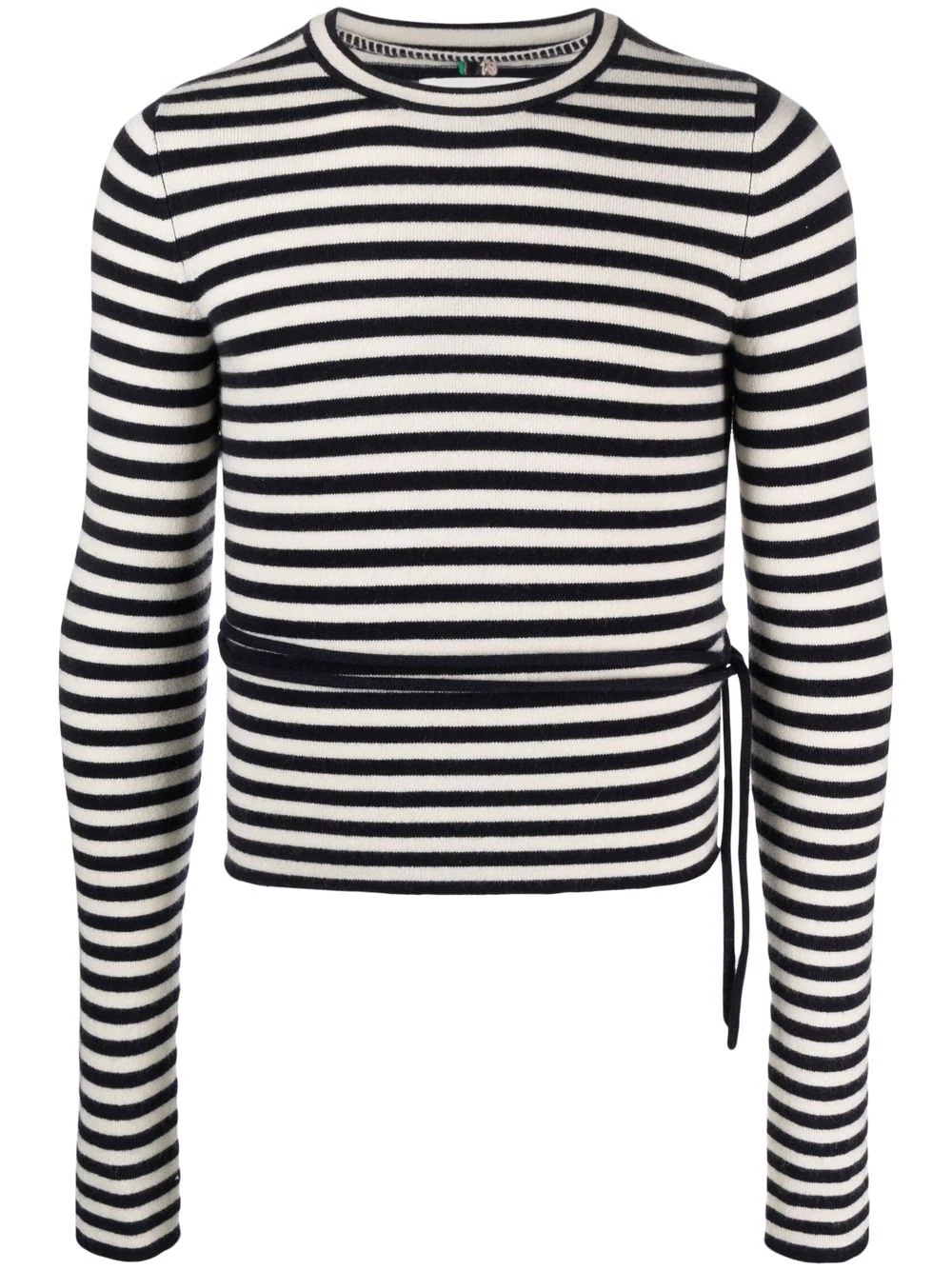 striped side-tie knit jumper - 1