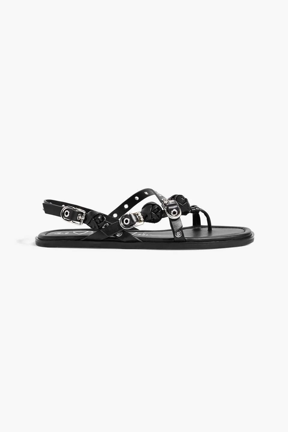 Knotted leather slingback sandals - 1