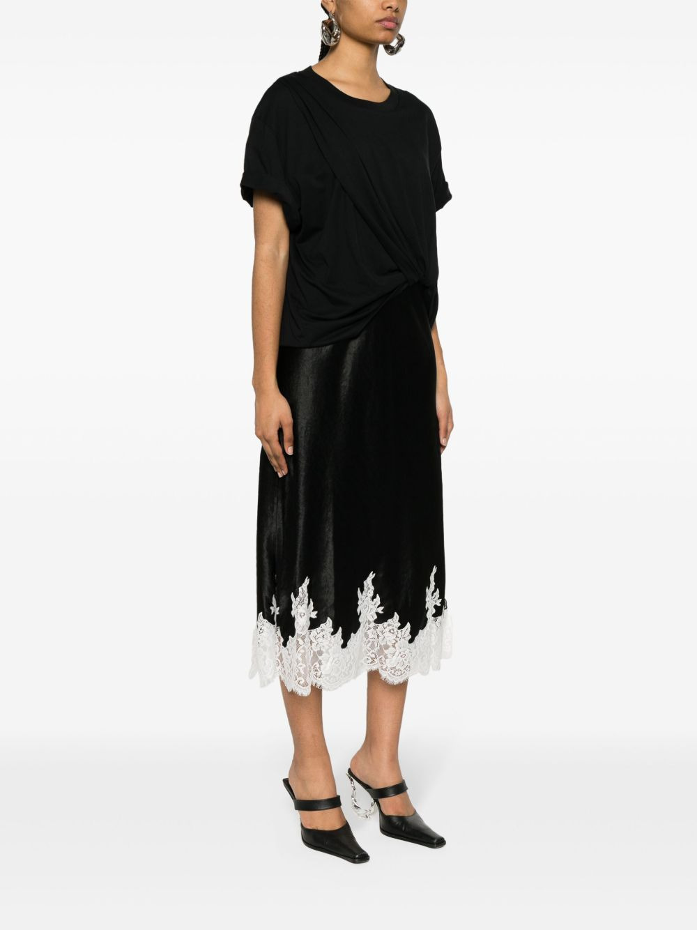 draped T-shirt slip combo dress - 3