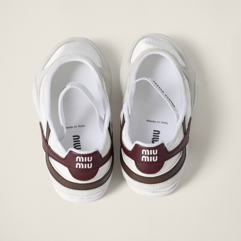 Gymnasium technical fabric and suede ballerinas 3