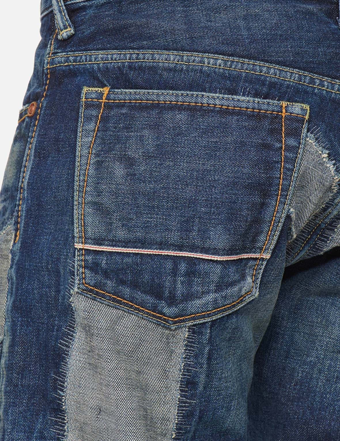 REVERSE DENIM PATCH CARROT FIT JEANS #2017 - 7