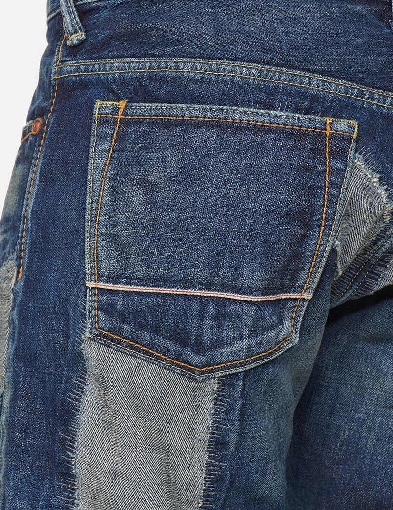 REVERSE DENIM PATCH CARROT FIT JEANS #2017 7