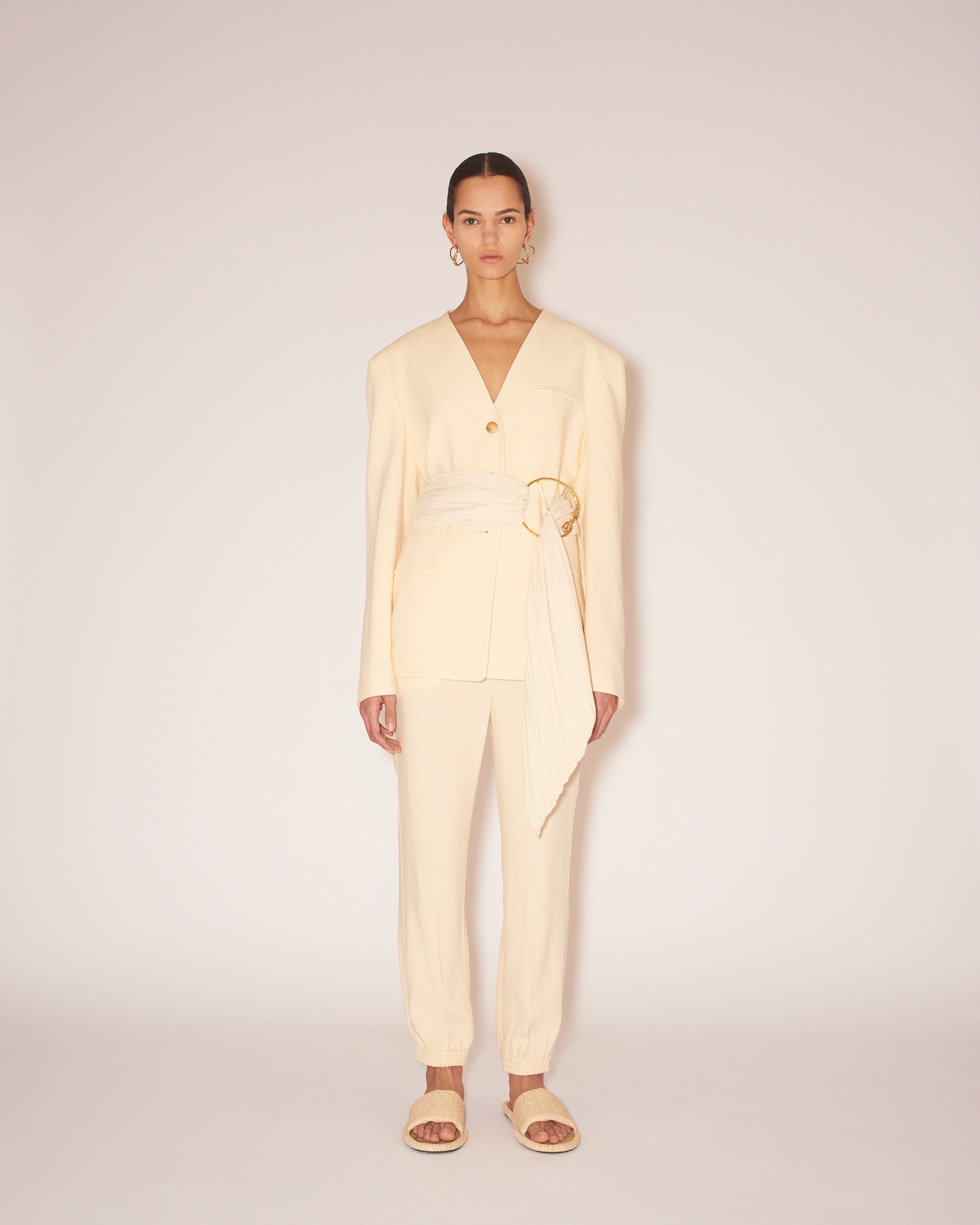 TAYO - Heavy poplin belt - Creme - 2