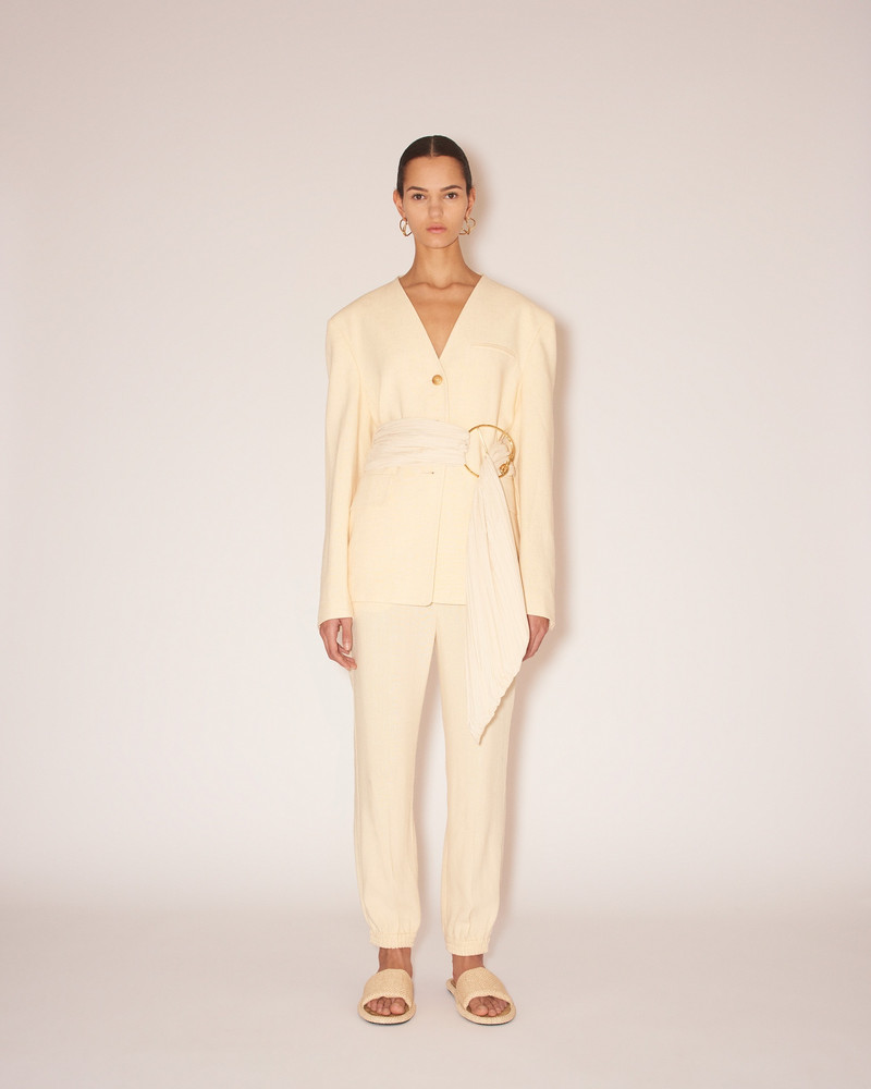 Nanushka TAYO - Heavy poplin belt - Creme outlook