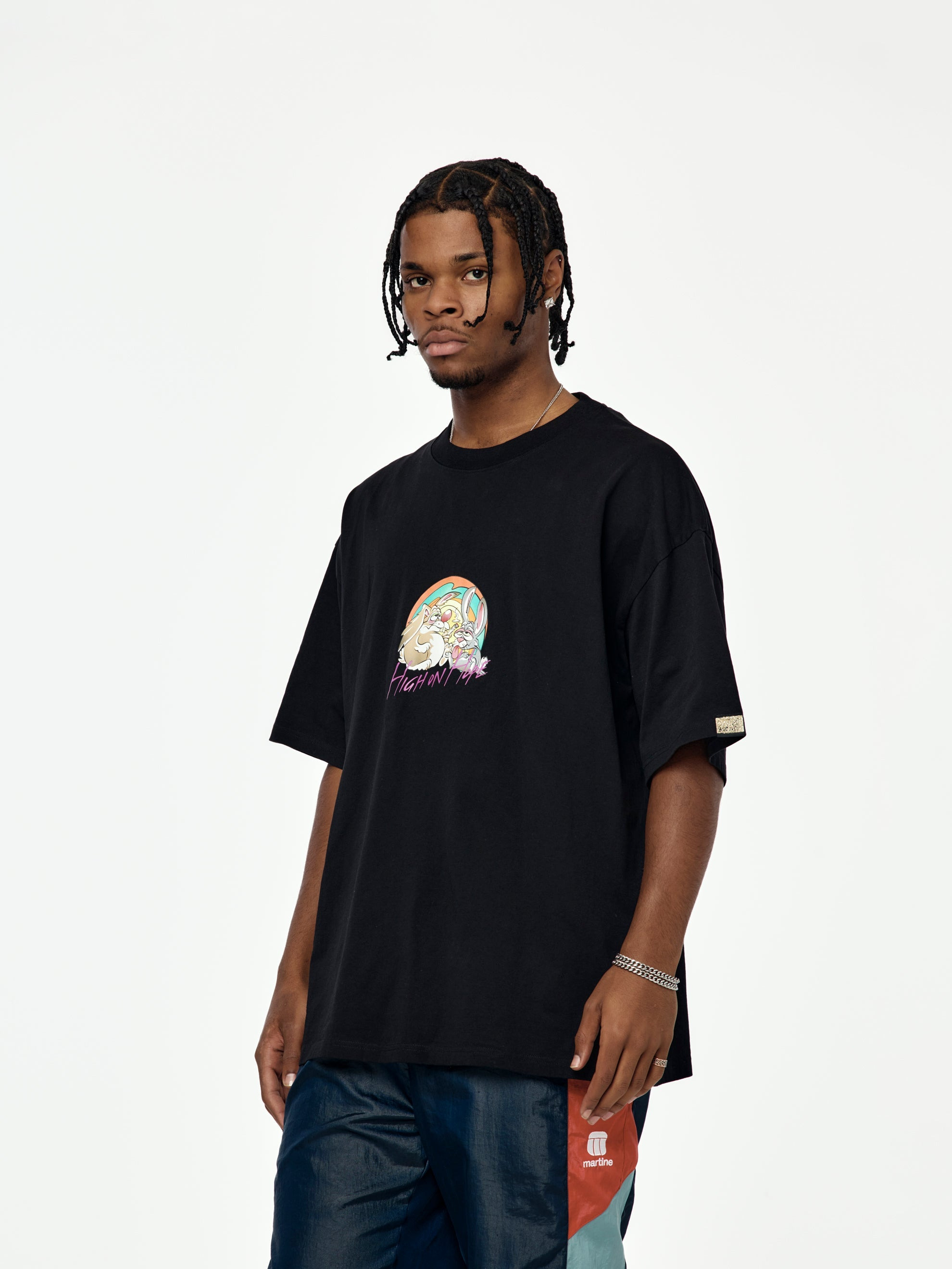 HIGH ON HOPE S/S OVERSIZED T-SHIRT (BLACK) - 2