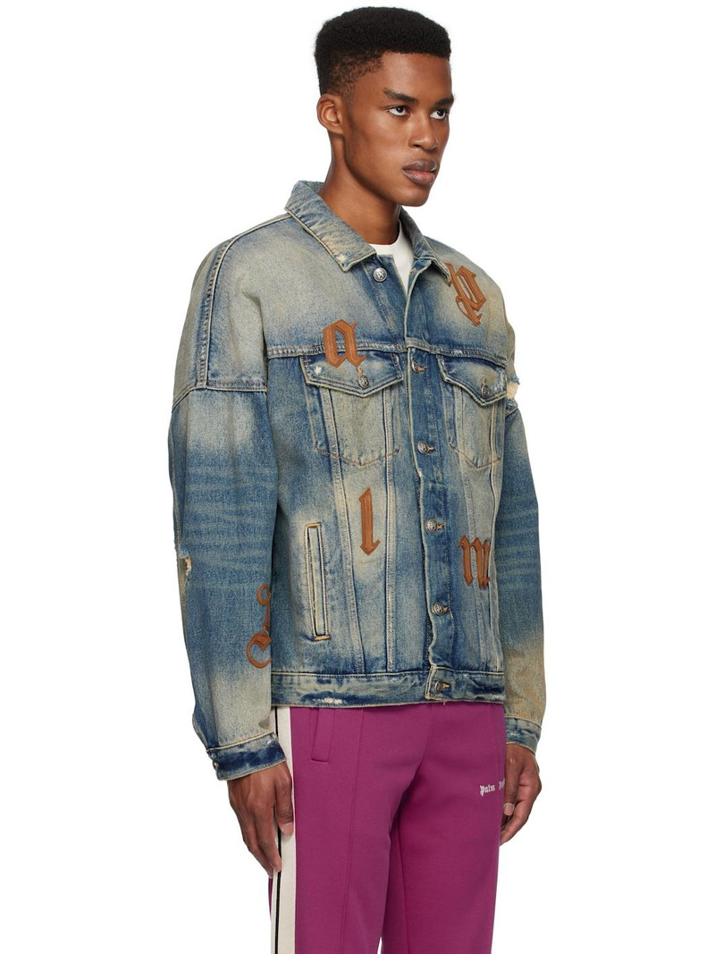 Blue Oversize Logo Patches Denim Jacket 2