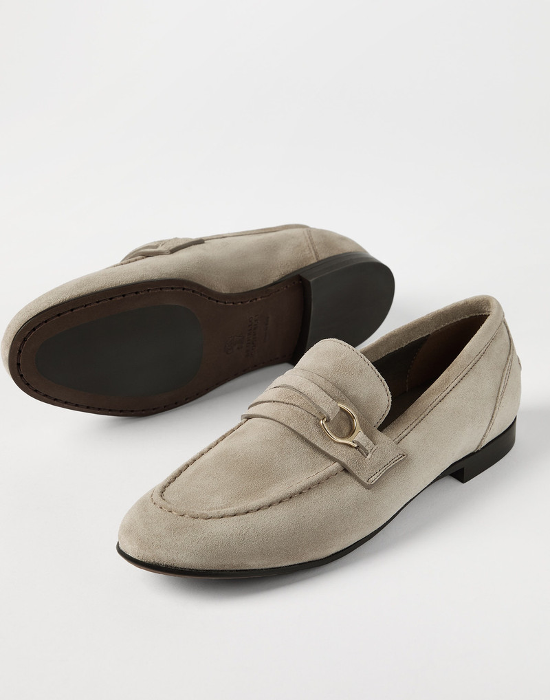 Suede loafers with bit detail 4