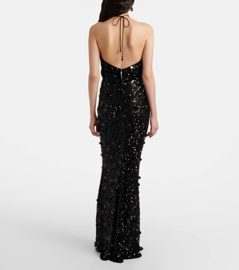 Sequined halterneck gown 3