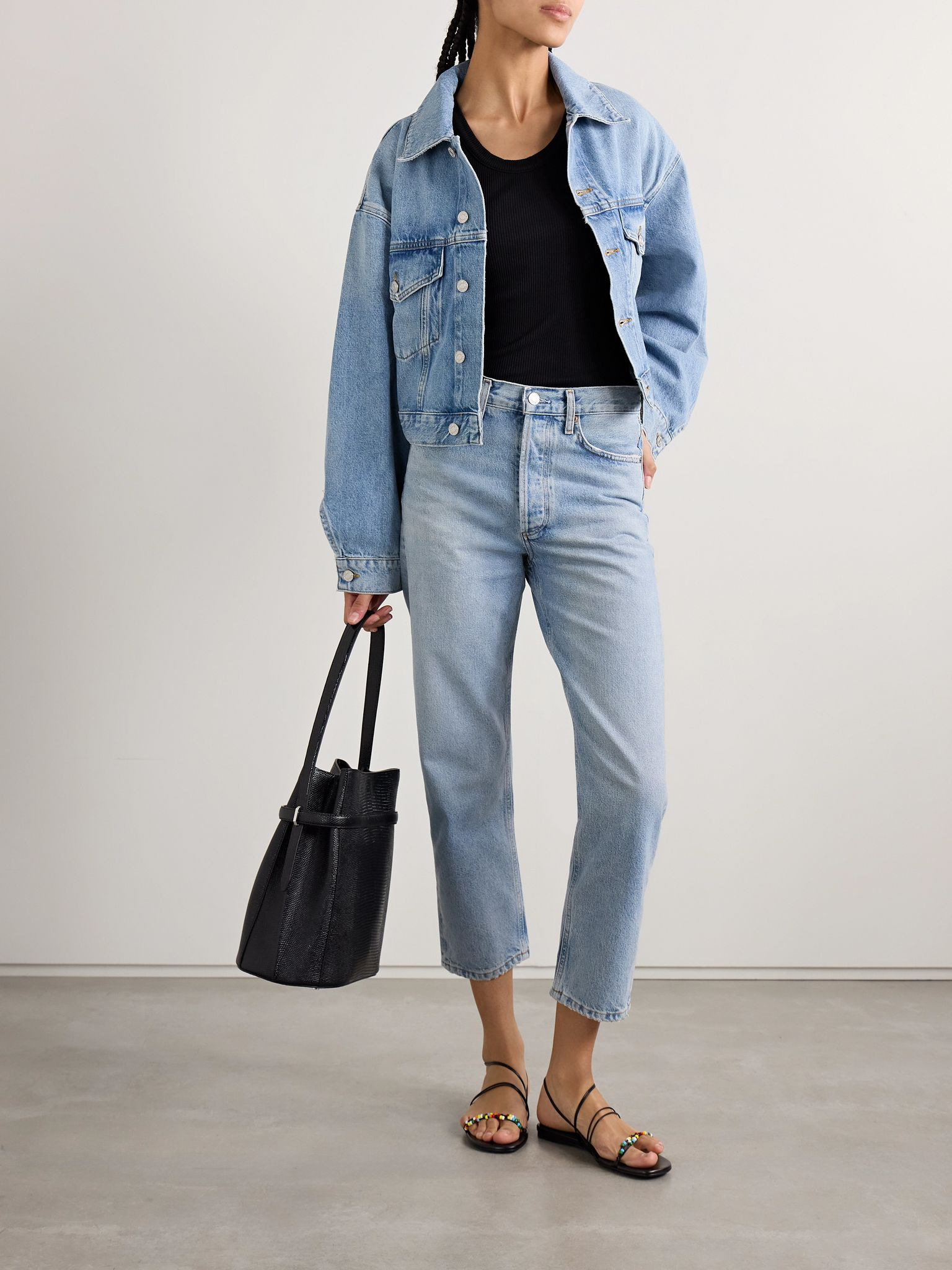 '90s Crop mid-rise straight-leg jeans Light denim - 2