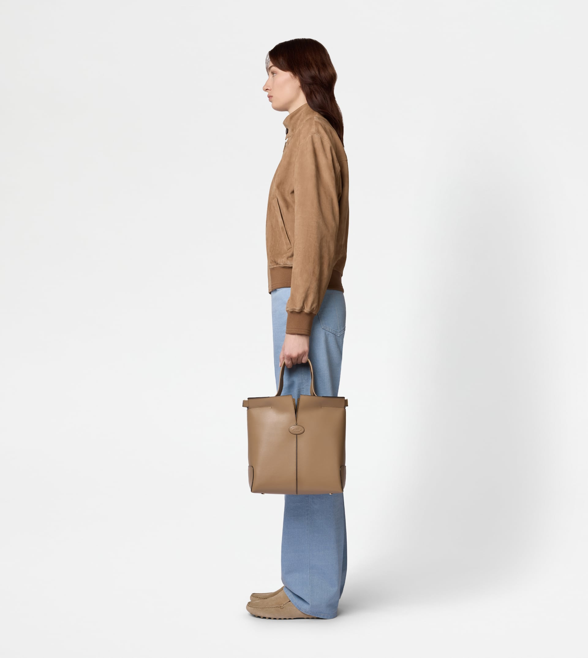 TOD'S DI BAG FOLIO IN LEATHER SMALL - BROWN - 10