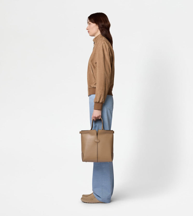 TOD'S DI BAG FOLIO IN LEATHER SMALL - BROWN 10