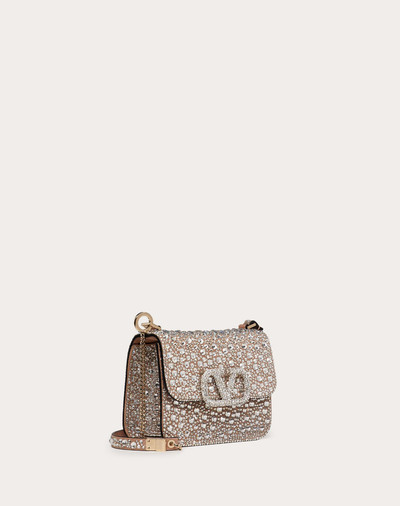 Valentino Small VSLING Shiny Calfskin Shoulder Bag with Crystal Embellishments outlook