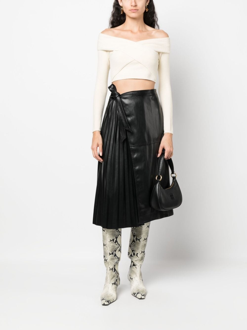 pleat-detail high-waist skirt - 2