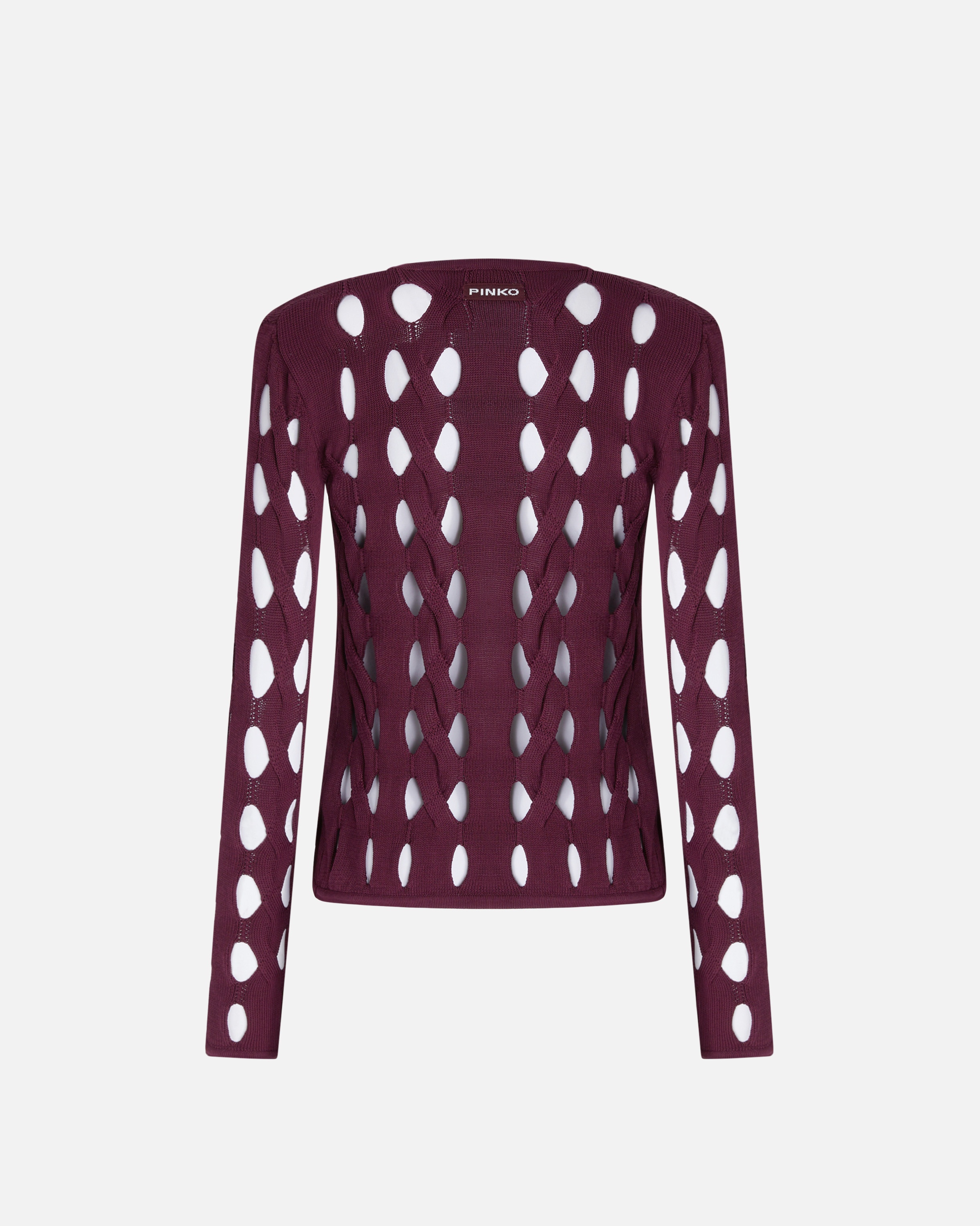 SHORT CARDIGAN IN PERFORATED KNIT - 6