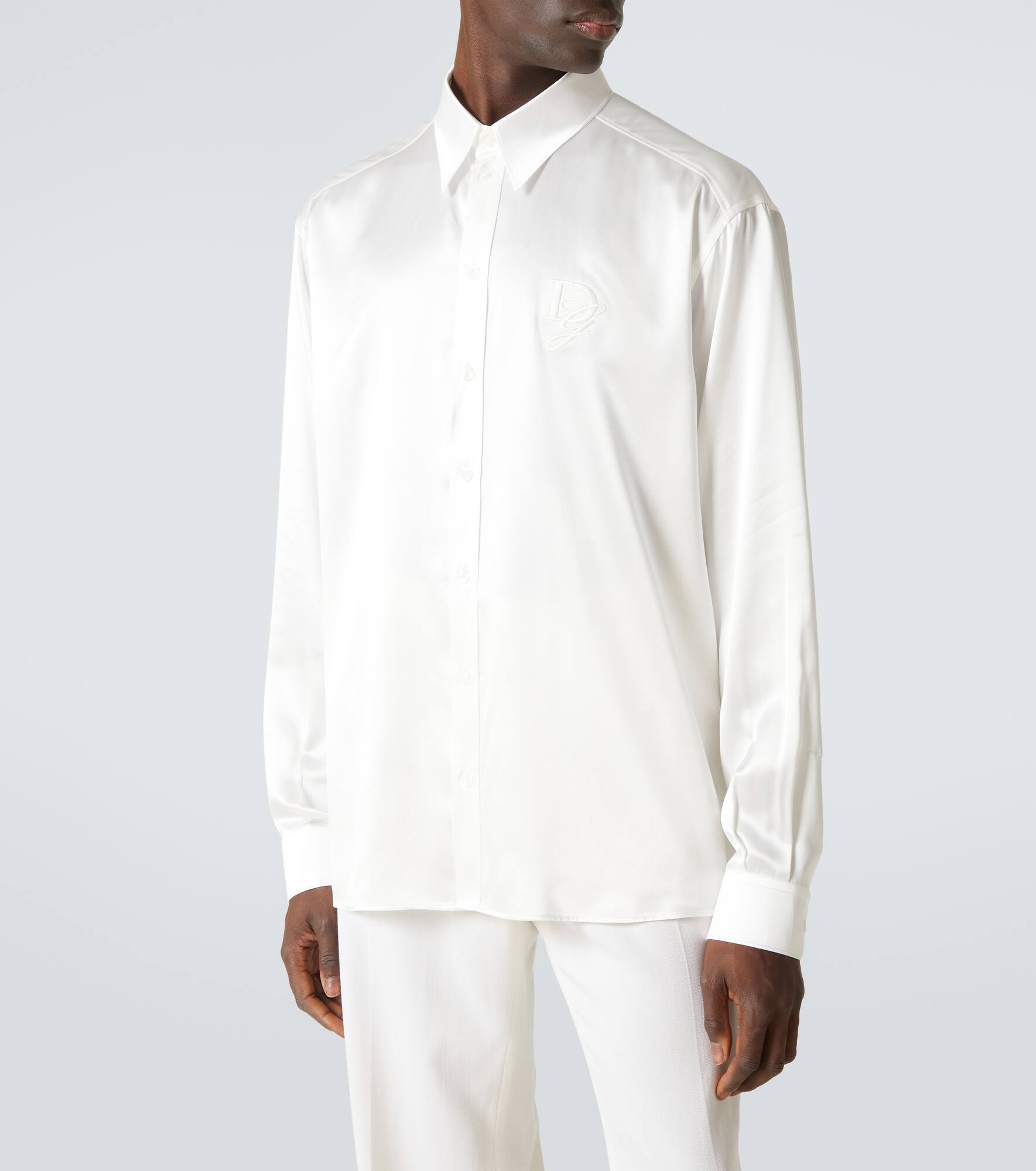 Silk satin tuxedo shirt - 3