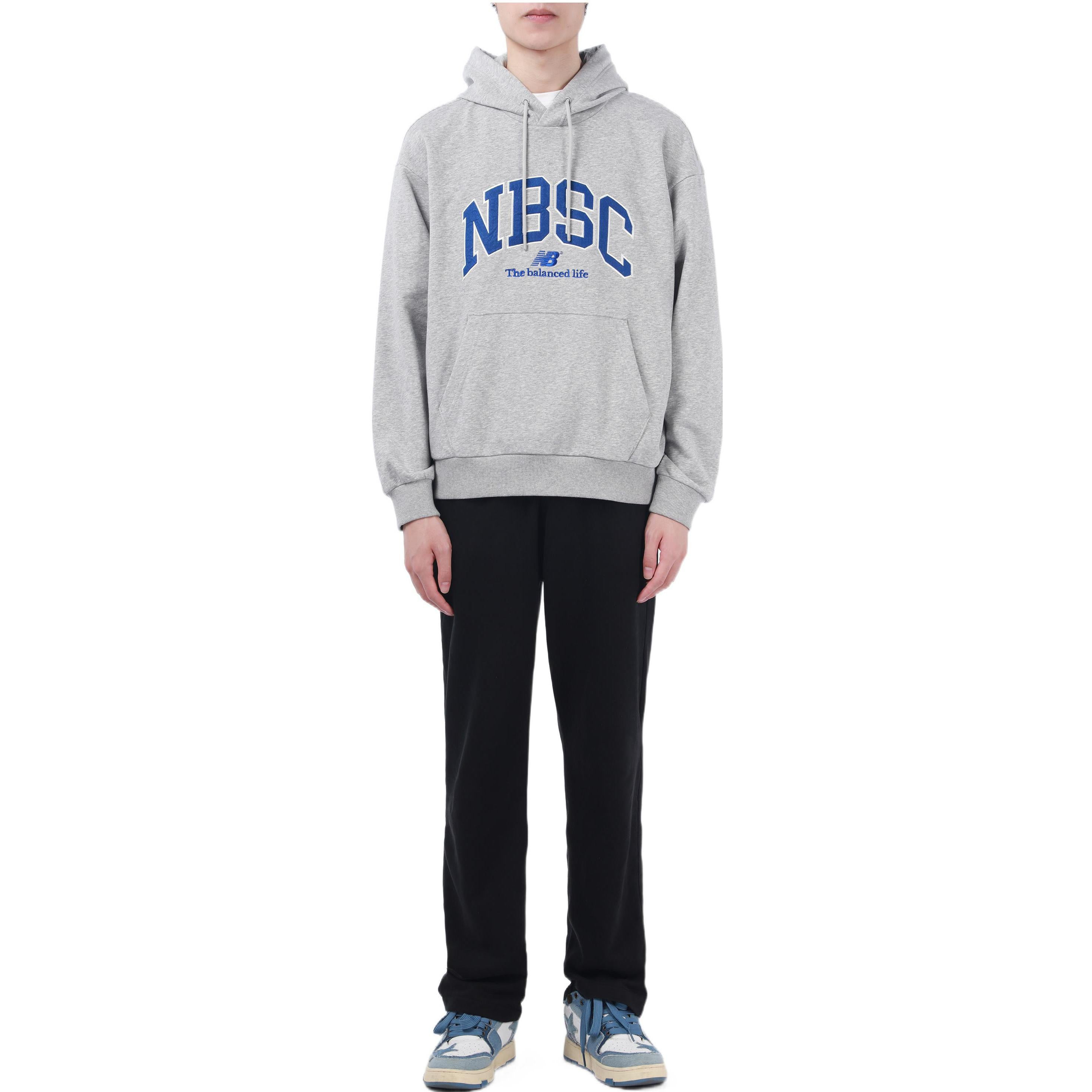 New Balance Logo Print Hoodie 'Grey Blue' 5CC44353-MGR - 3