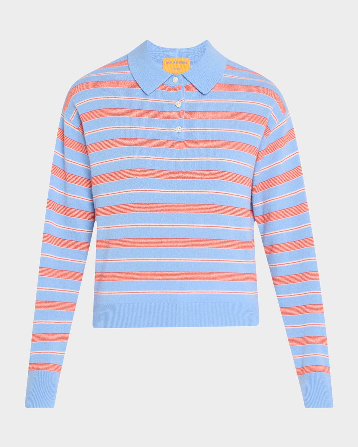 GUEST IN RESIDENCE Collegiate Stripe Cashmere Polo | neimanmarcus | REVERSIBLE