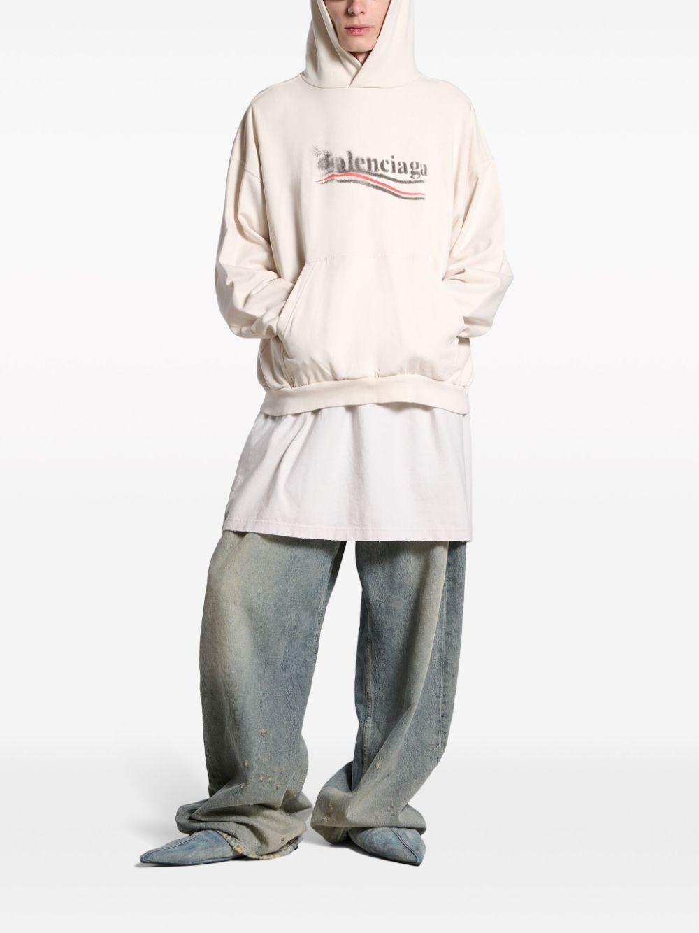 Political Stencil cotton hoodie - 3