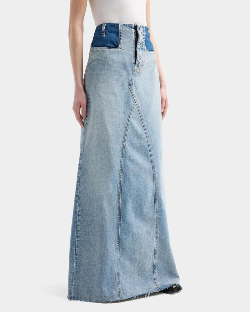 Two-Tone Denim Maxi Skirt 6