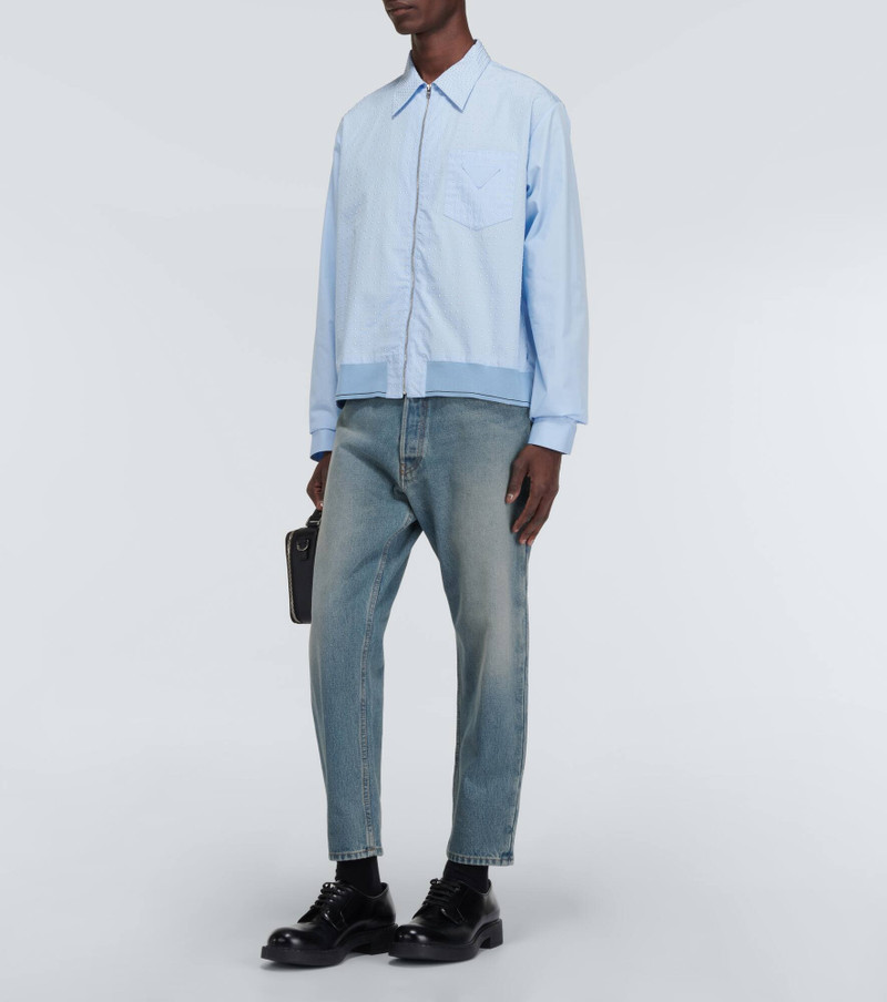 Prada Distressed mid-rise tapered jeans outlook