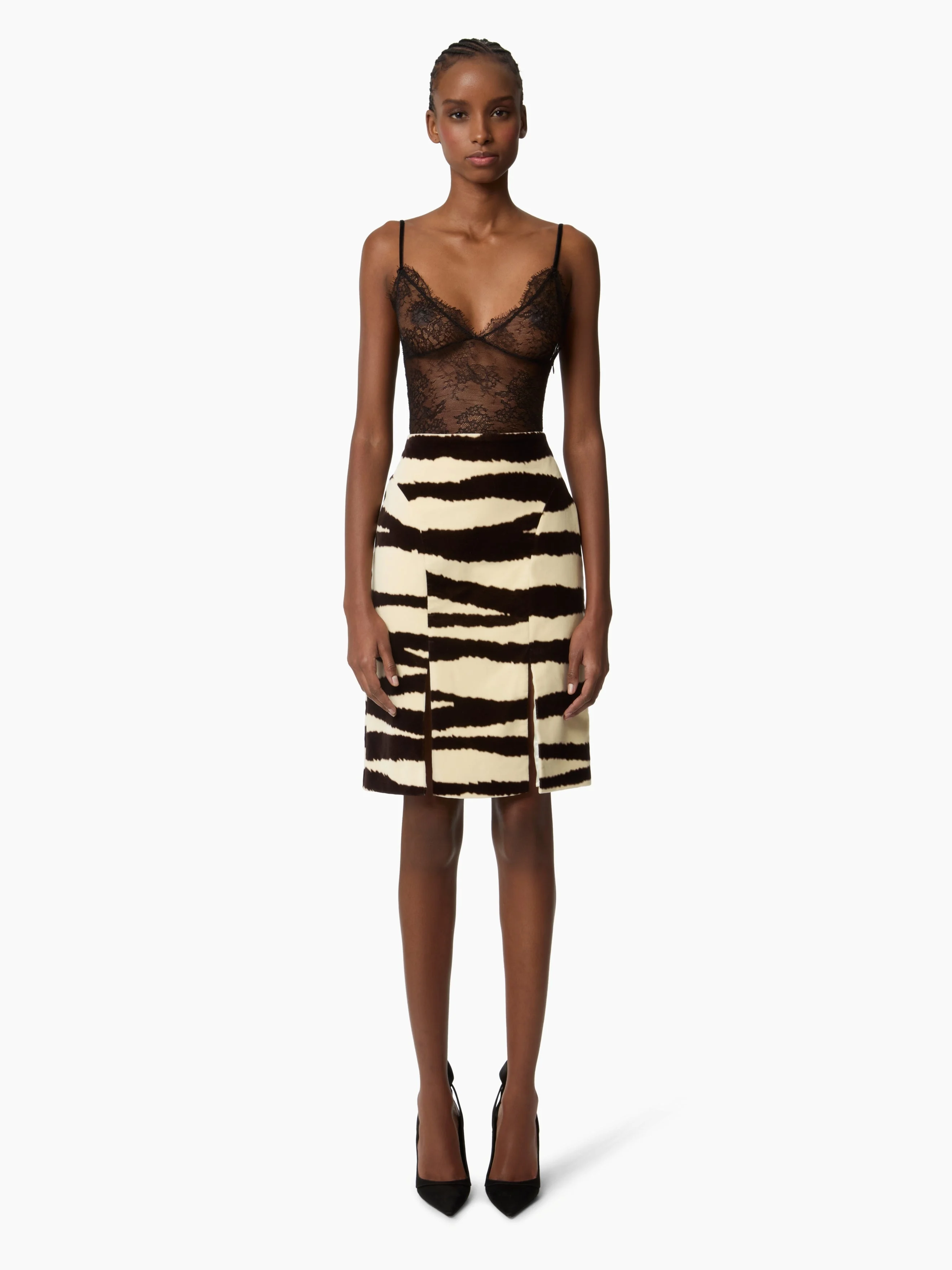 Velvet Zebra Mini Skirt - 1