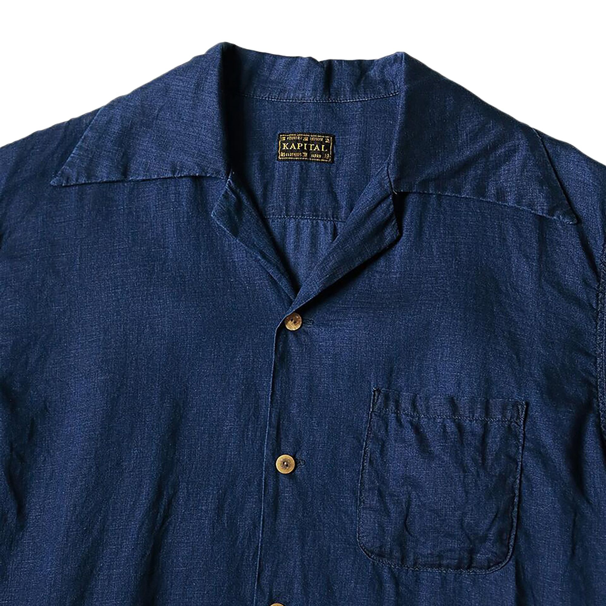 Kapital Soufflemon Wrangle Collar Aloha Shirt 'Indigo' - 3