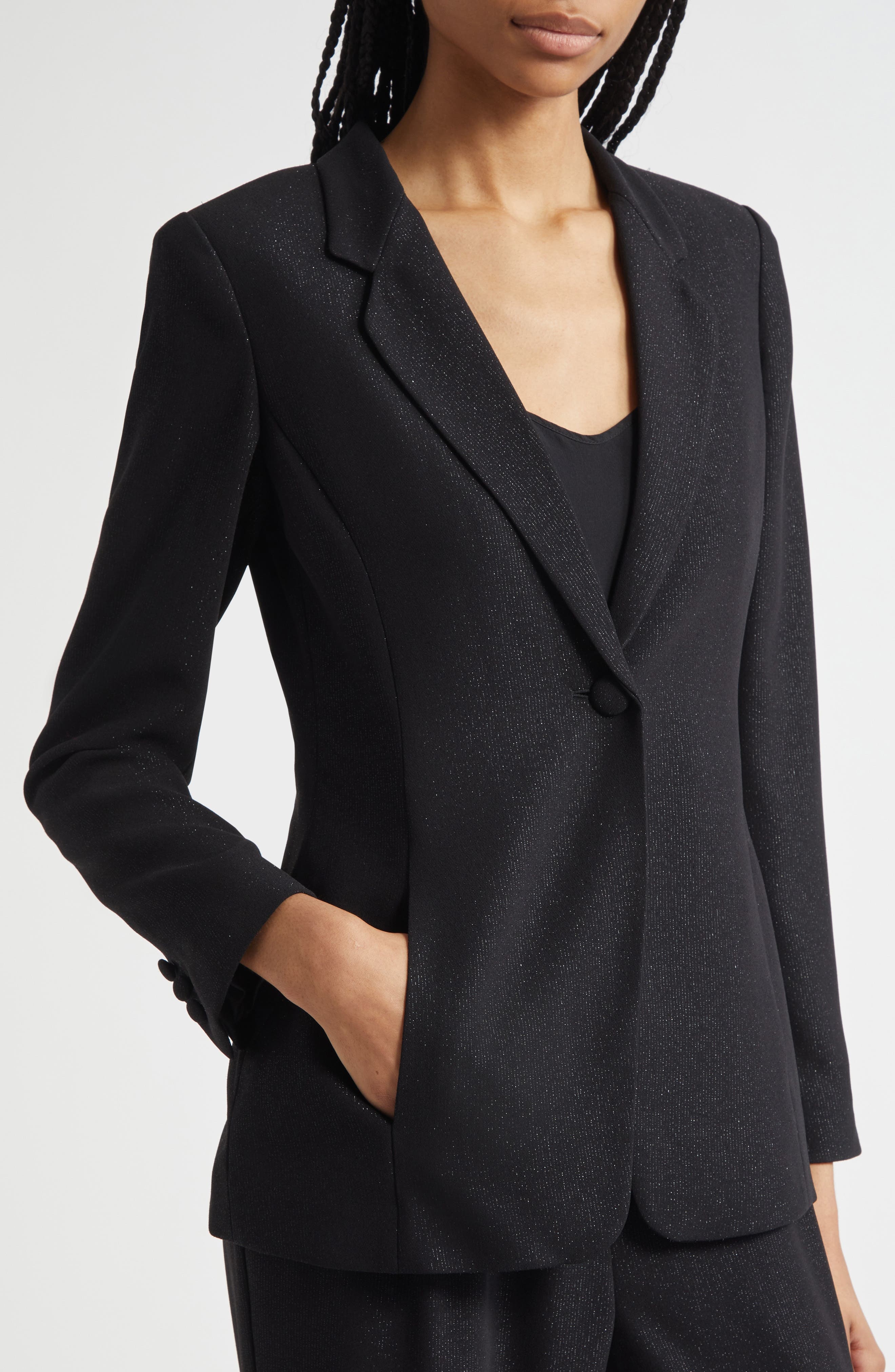 Emporio Armani One-Button Blazer in Solid Black at Nordstrom - 5