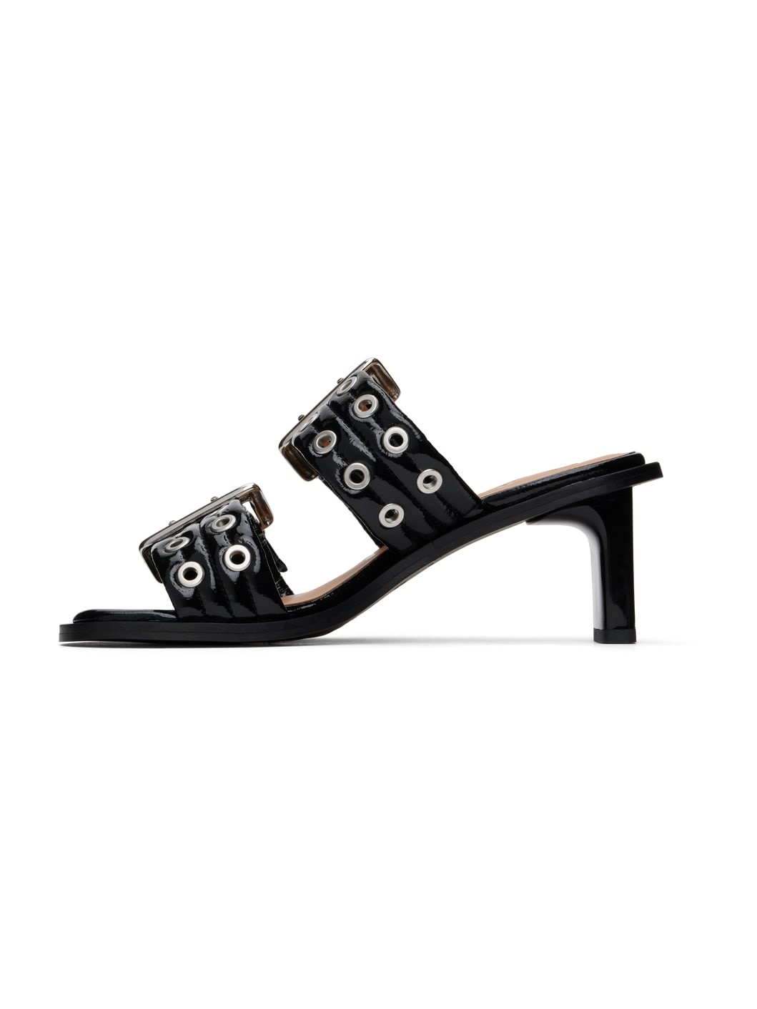 Black Feminine Buckled Heeled Sandals - 3