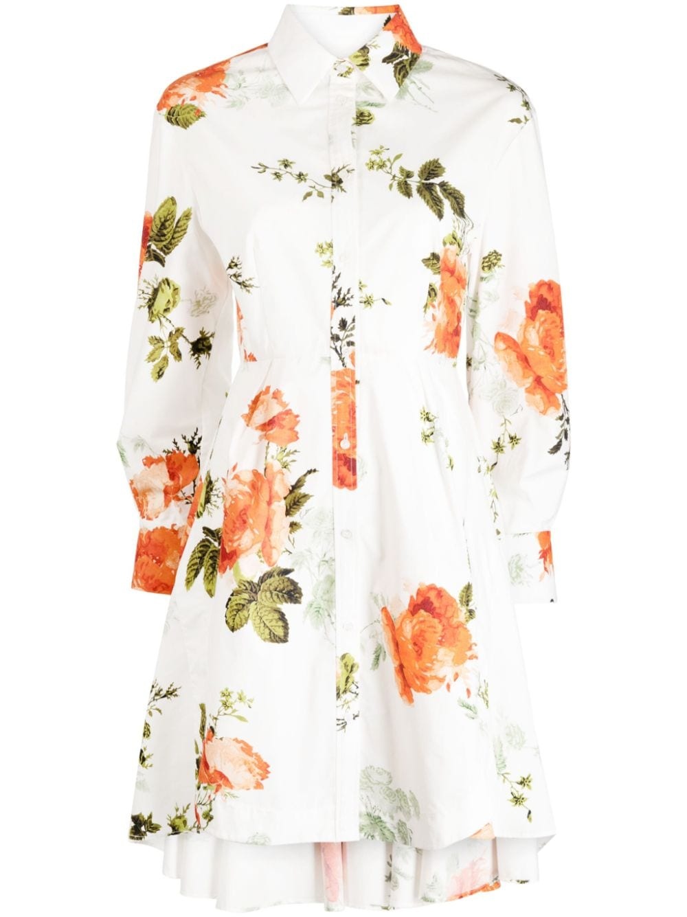 floral-print cotton mini shirtdress - 1