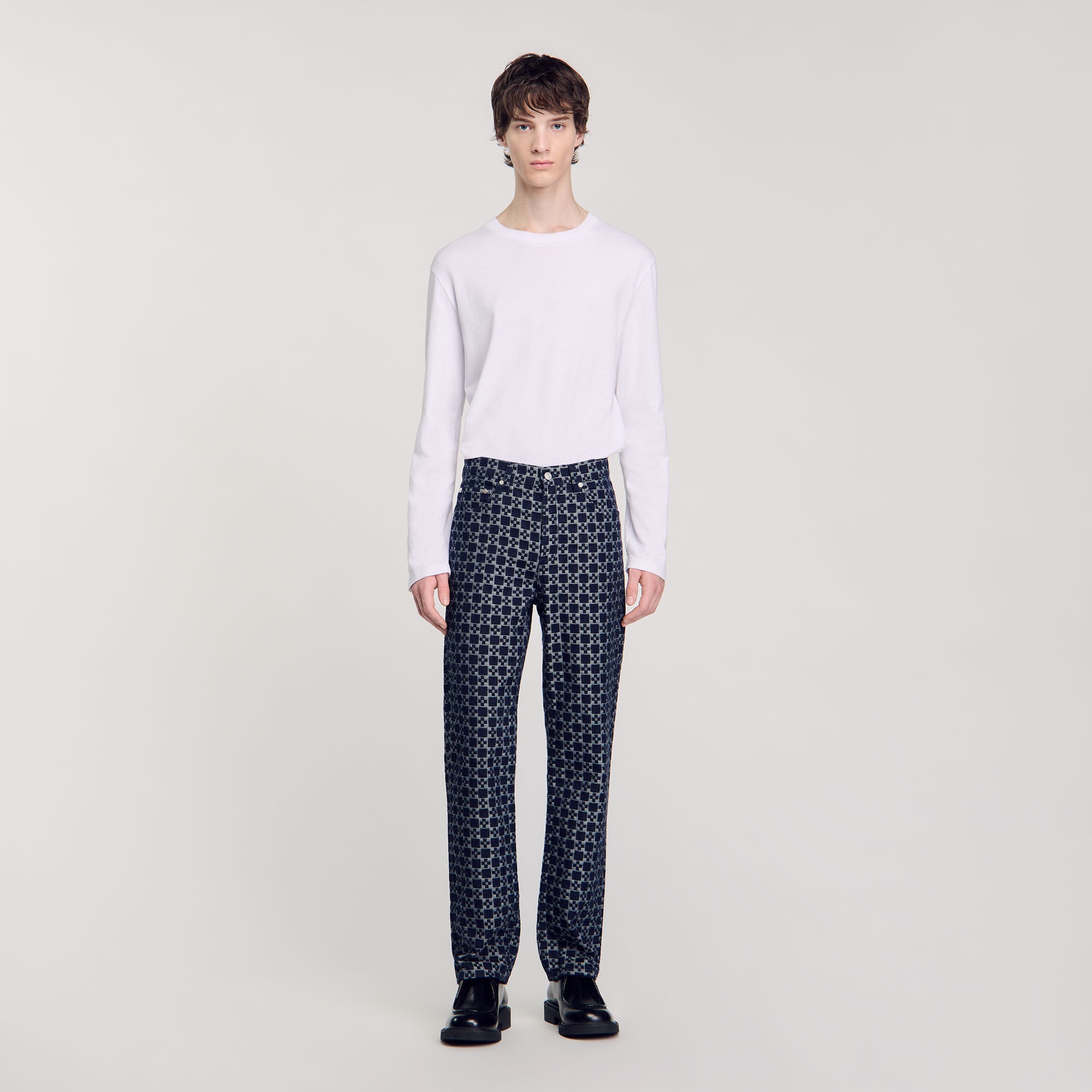 SQUARE CROSS STRAIGHT-LEG JEANS - 3