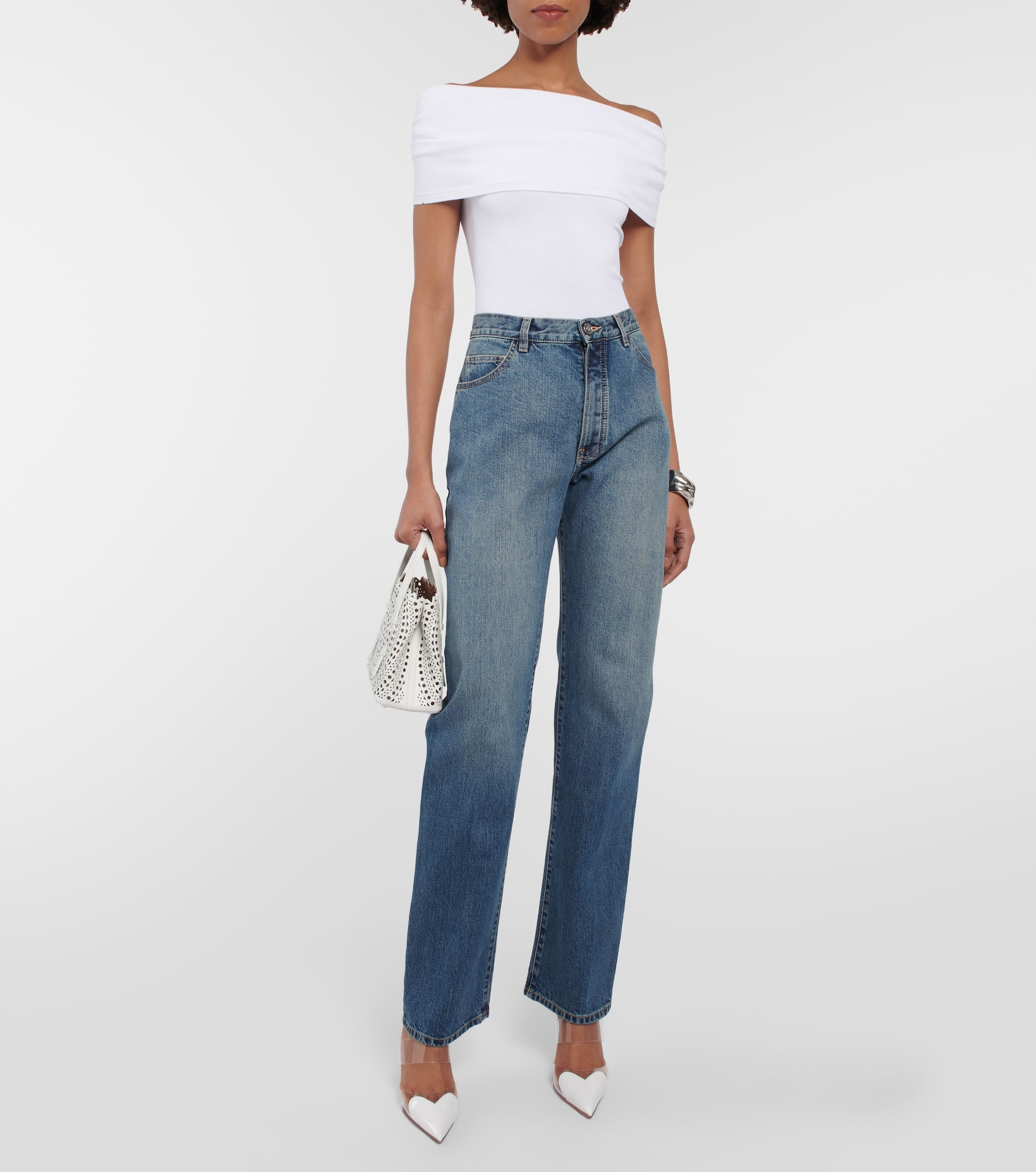 Off-shoulder knit bodysuit - 2